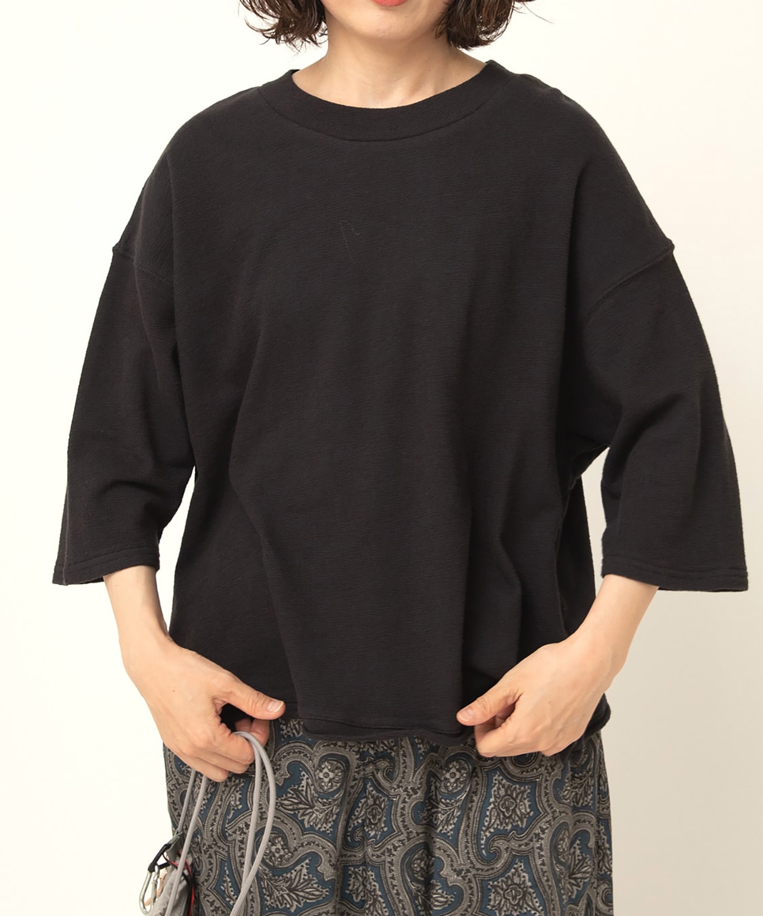 M2530 ブロックインレイ5分袖プルオーバー