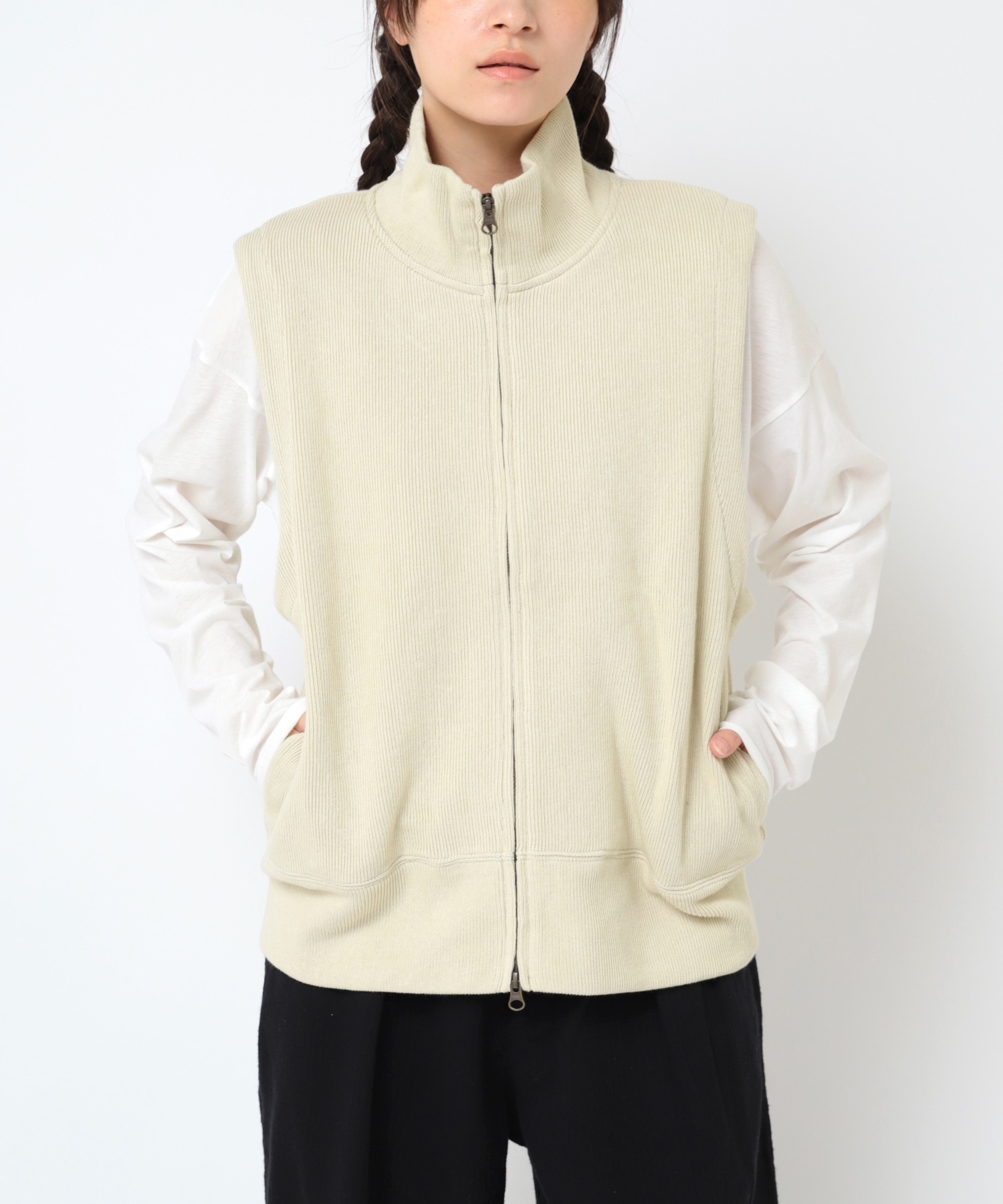 M2534 ジップアップダブルフェイスベスト