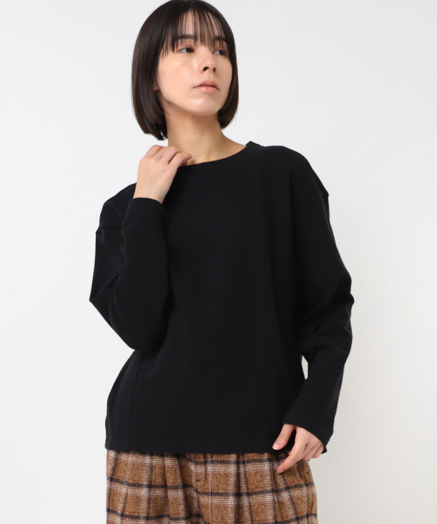 M2535 ブロックインレイロングスリーブプルオーバー