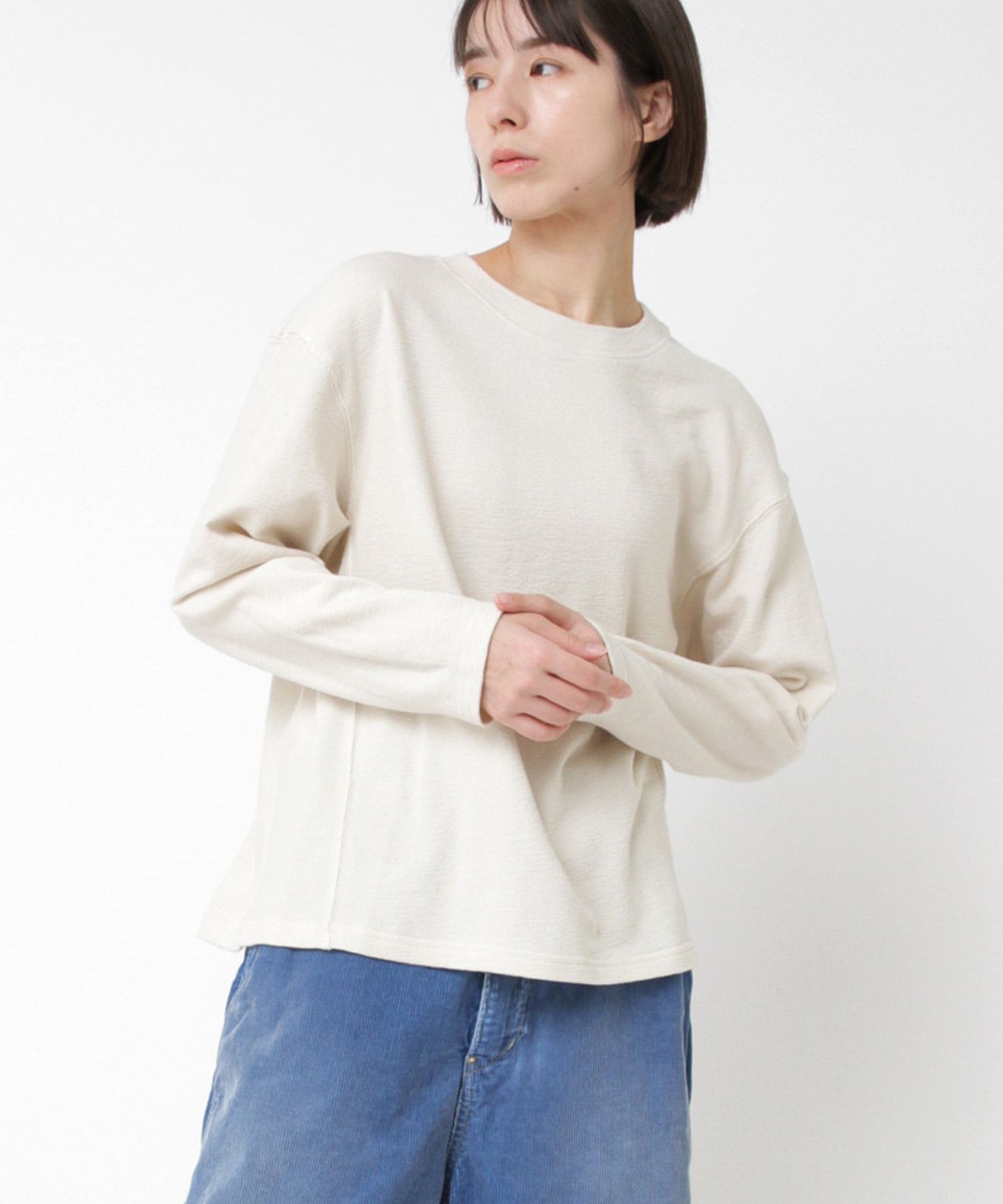 M2535 ブロックインレイロングスリーブプルオーバー