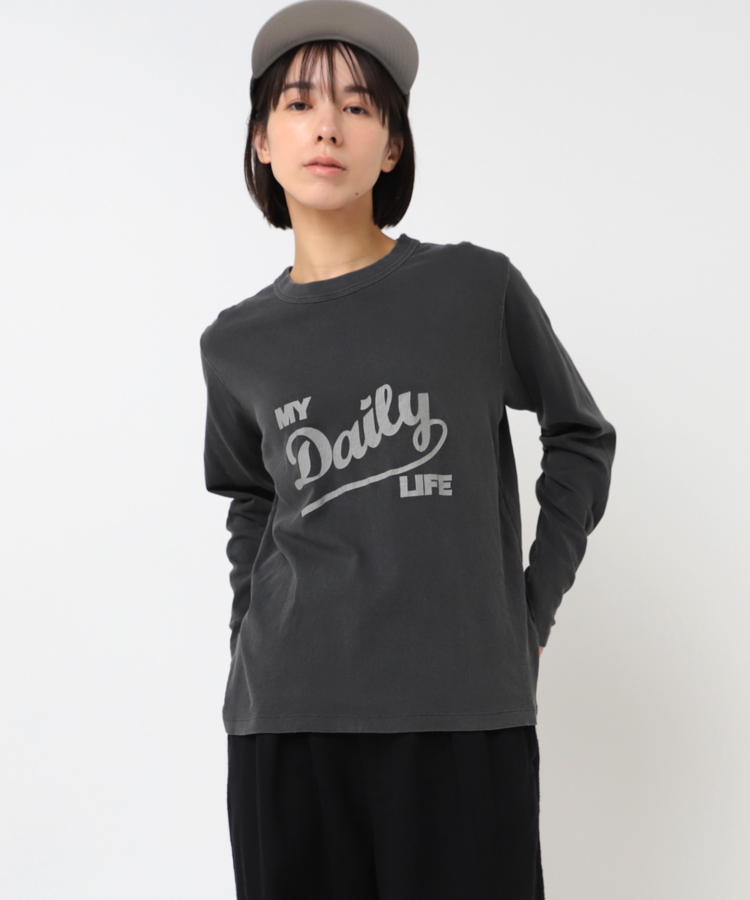 M2536 ゆる天竺USED風ロゴT