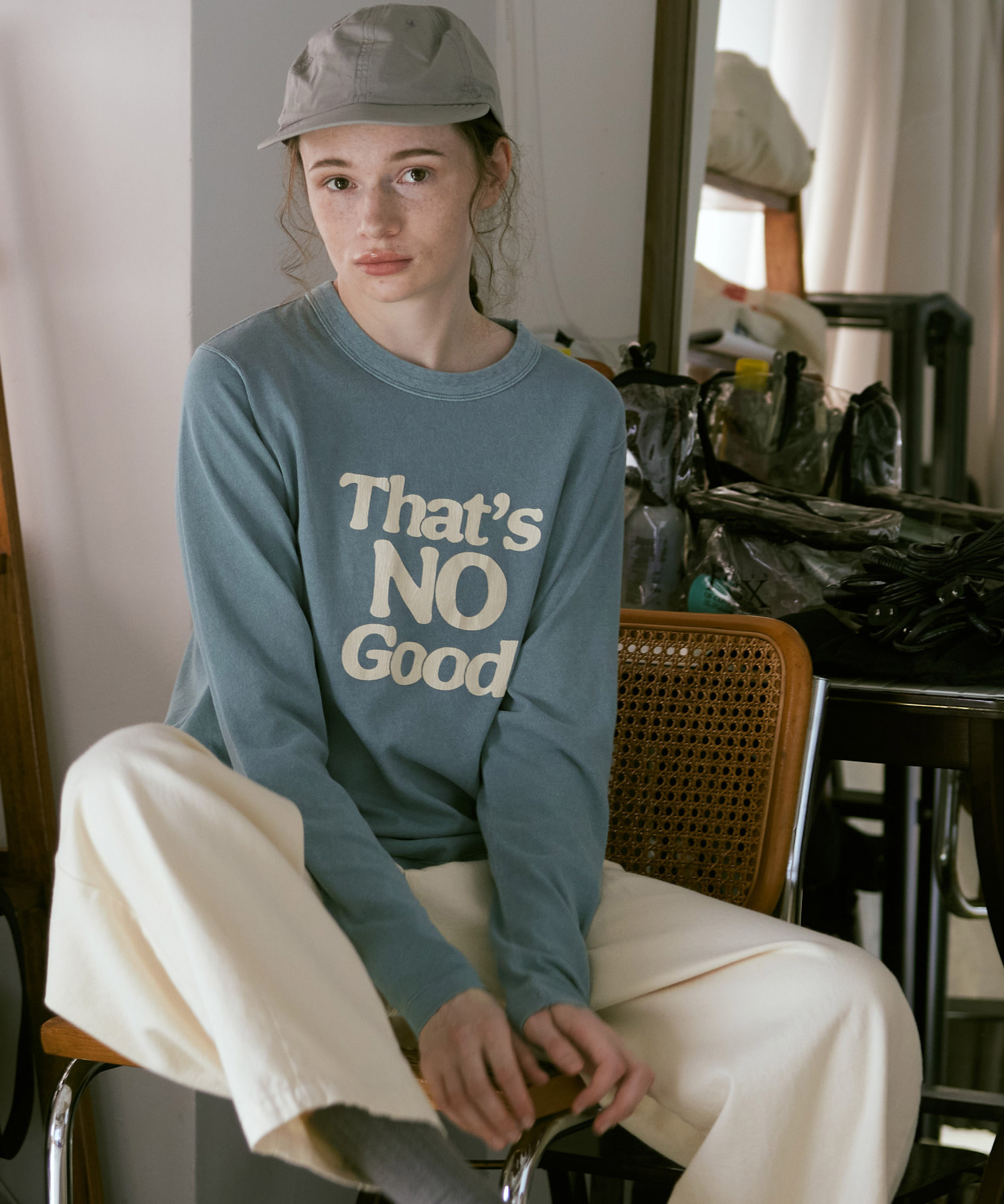 M2536 ゆる天竺USED風ロゴT