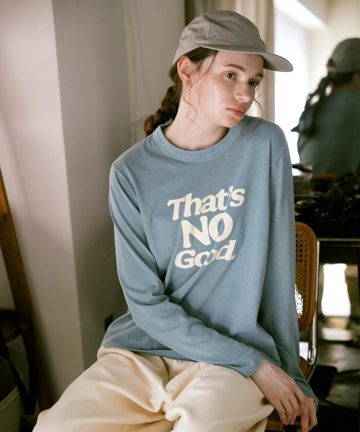 M2536 ゆる天竺USED風ロゴT