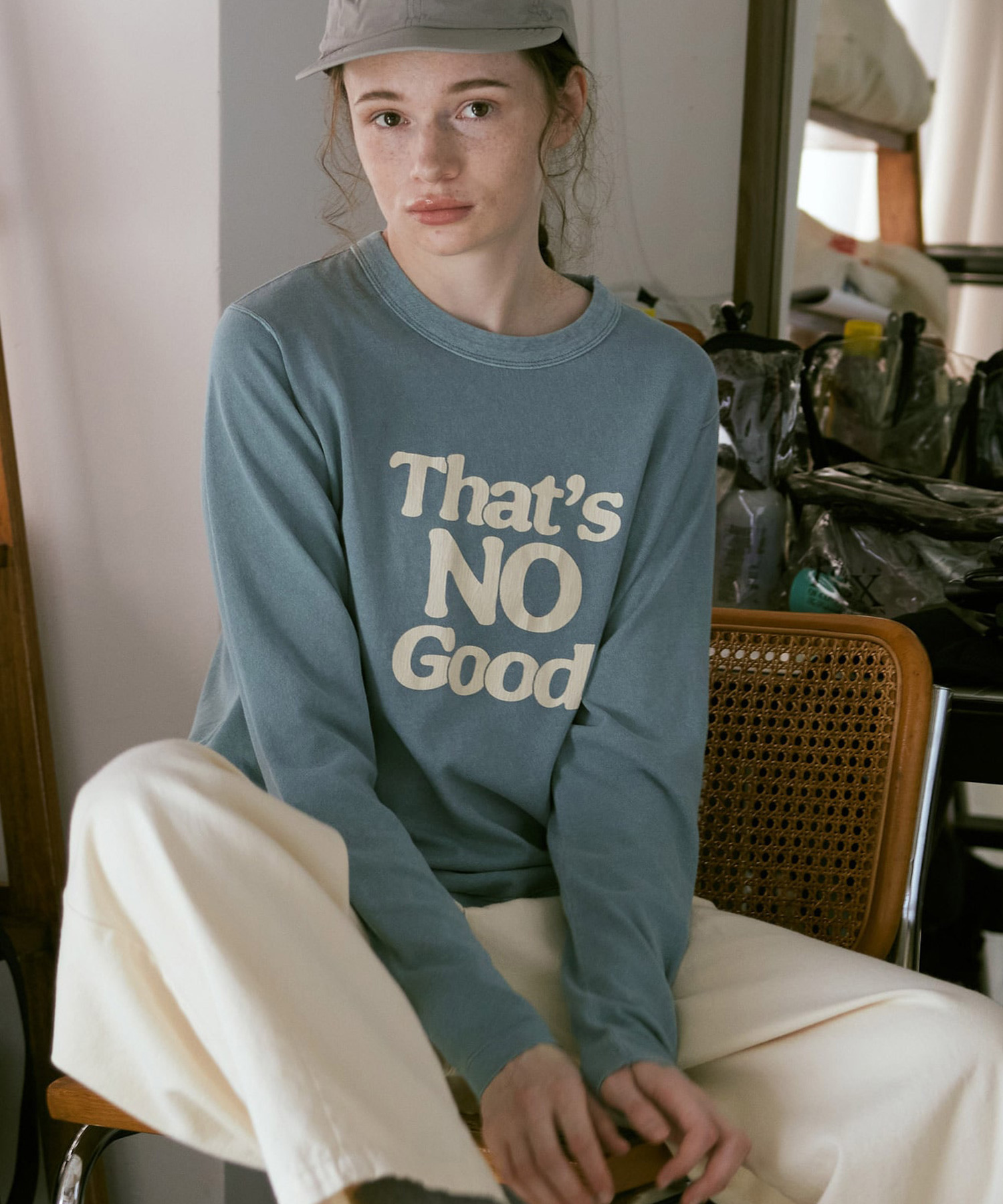 M2536 ゆる天竺USED風ロゴT