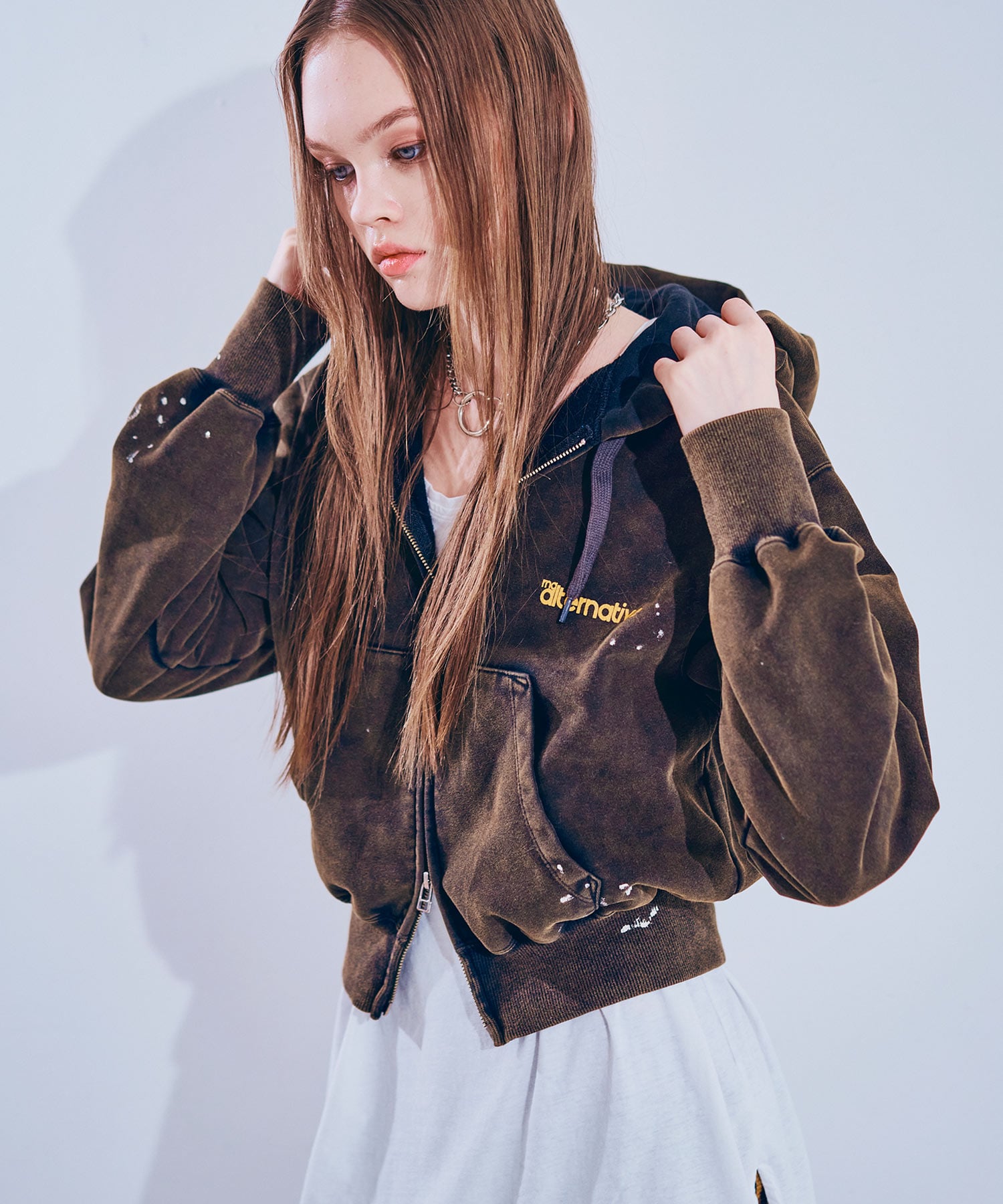 M2539 ちび裏毛W ZIPフーディー