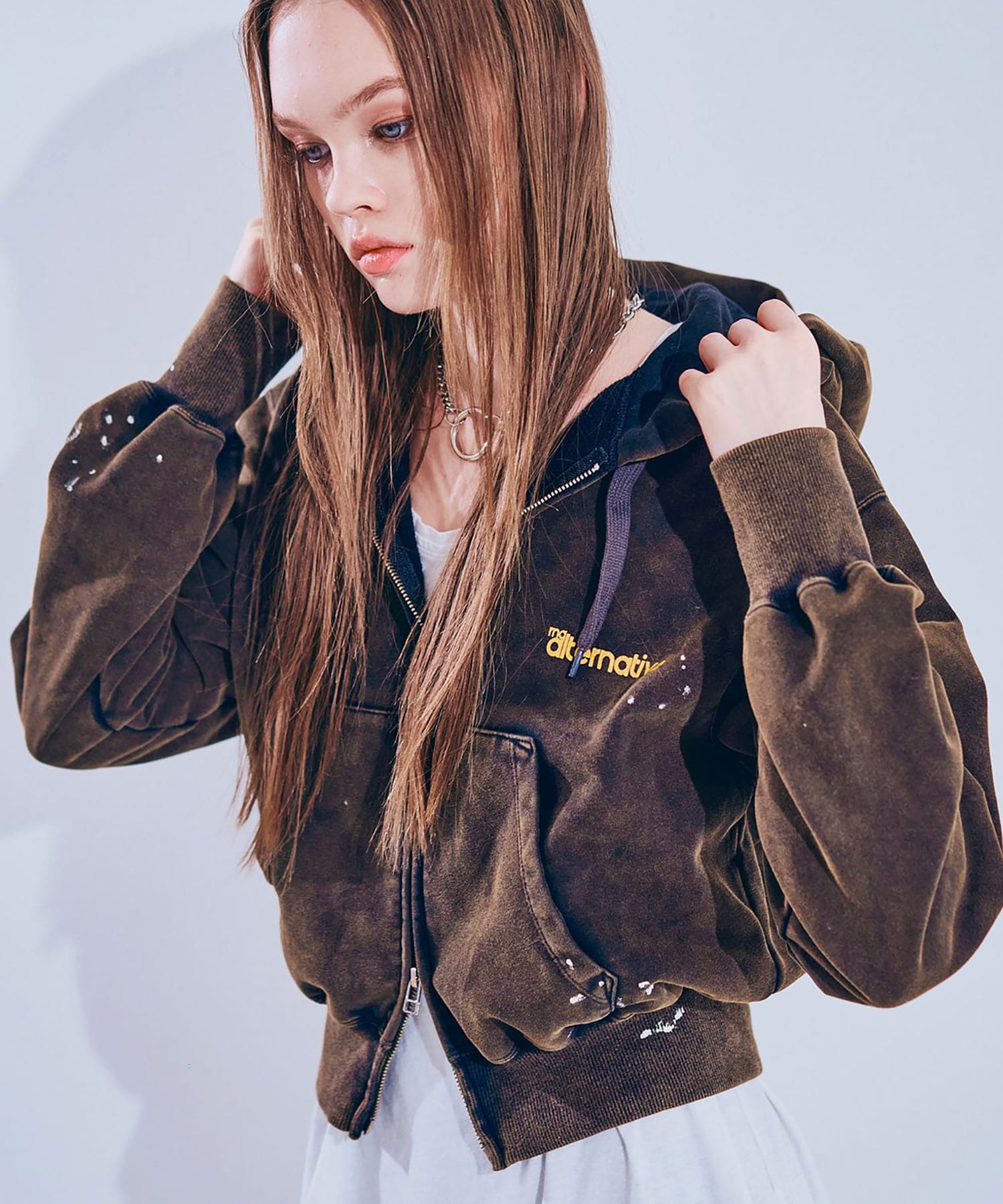 M2539 ちび裏毛W ZIPフーディー