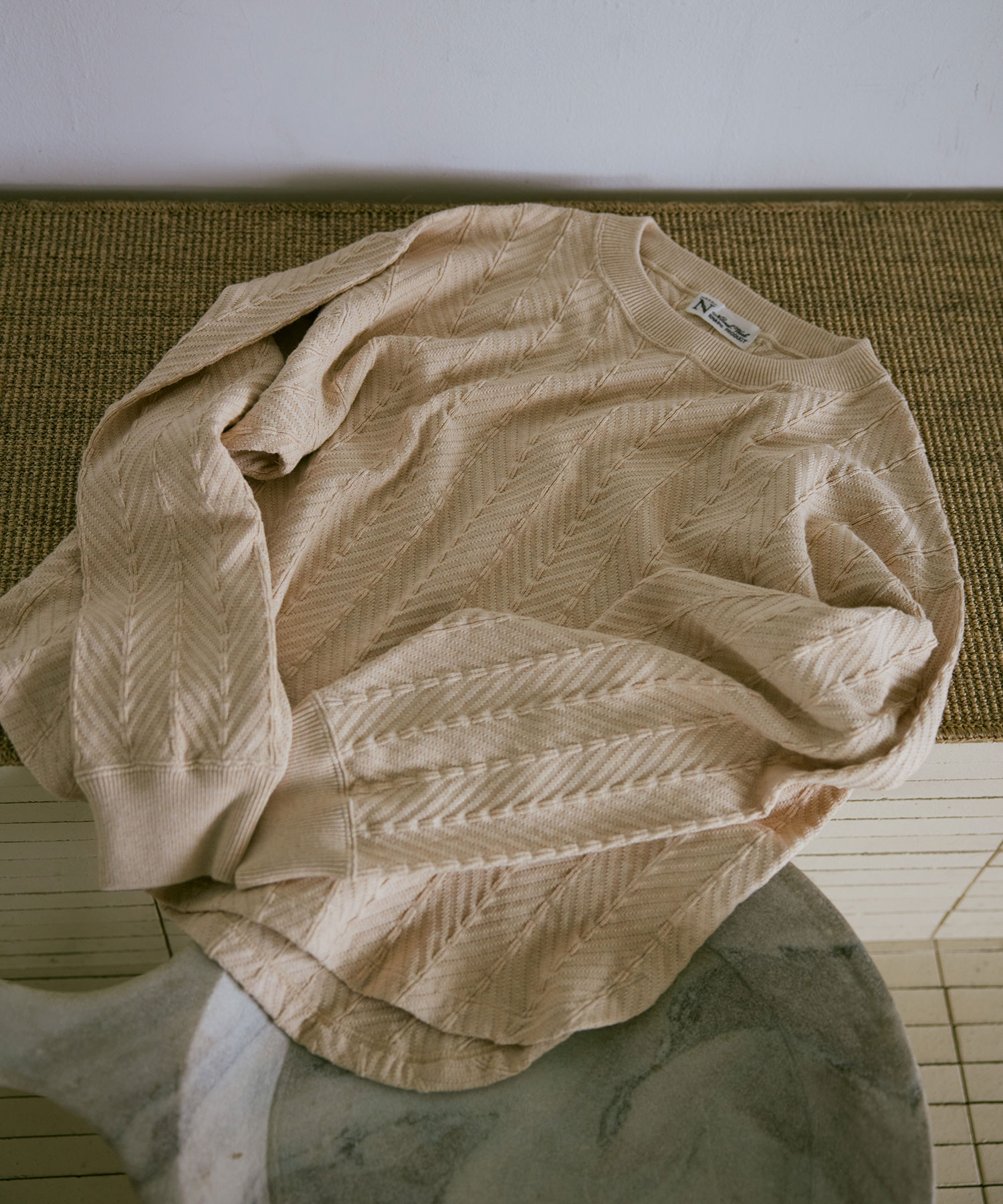 M2551 ヘリンボンアミシャツテールプルオーバー