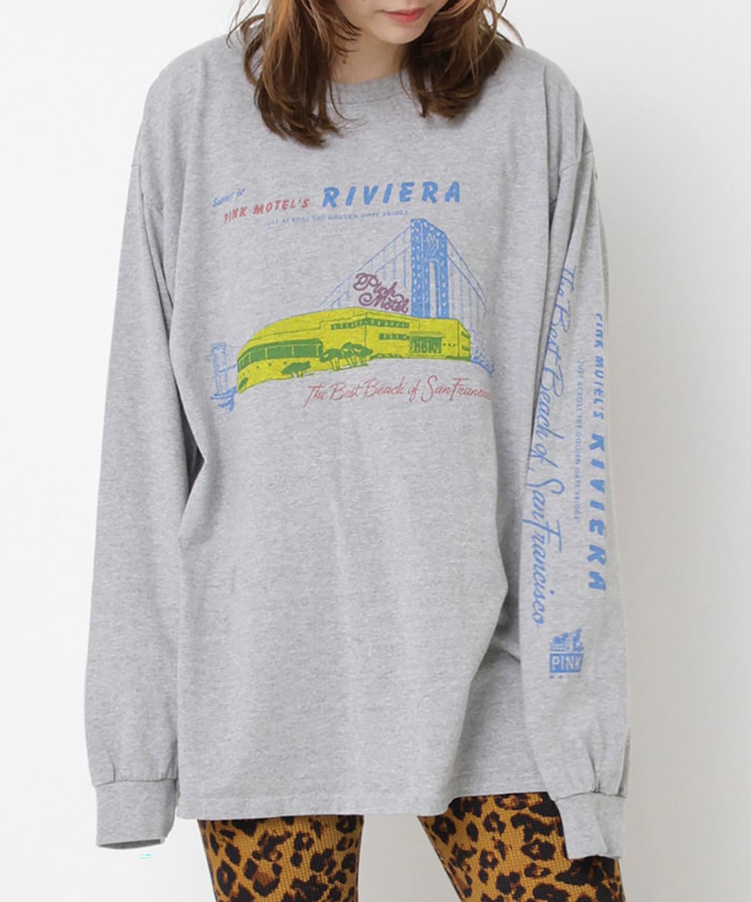 【PINK MOTEL】M2559 PM リビエラプリントロンT