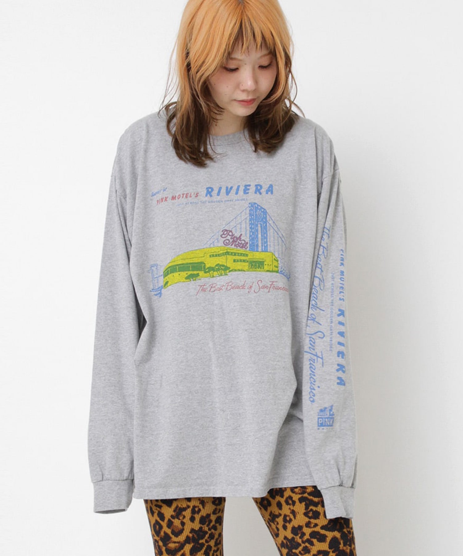 【PINK MOTEL】M2559 PM リビエラプリントロンT