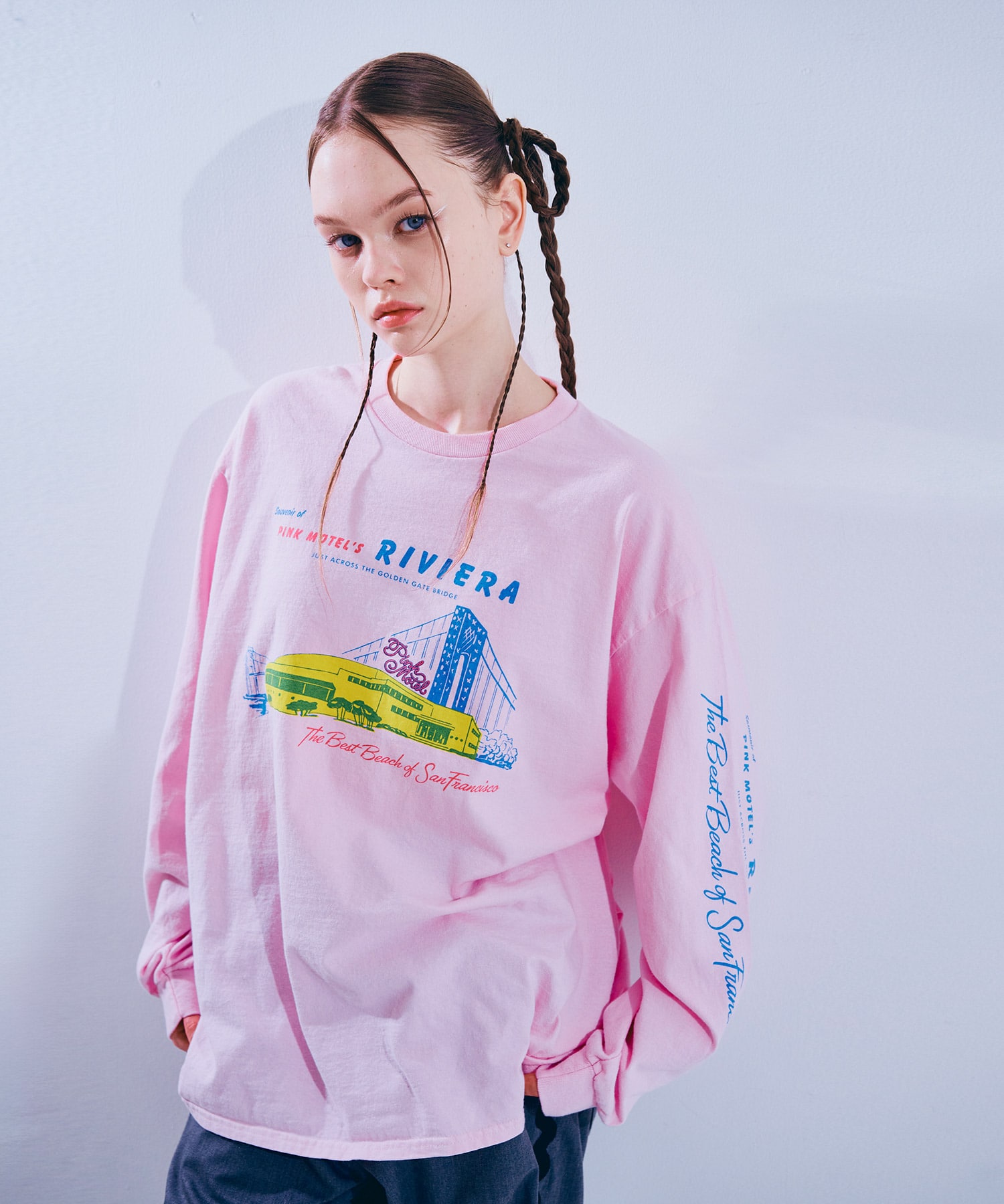 【PINK MOTEL】M2559 PM リビエラプリントロンT