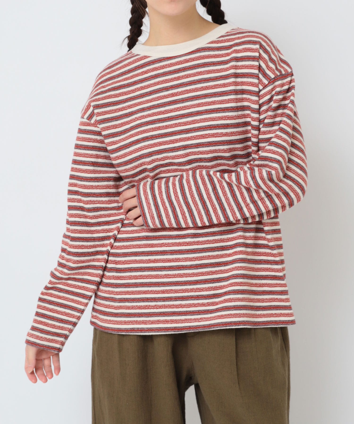 M2563 ブロックインレイマルチボーダーロンT