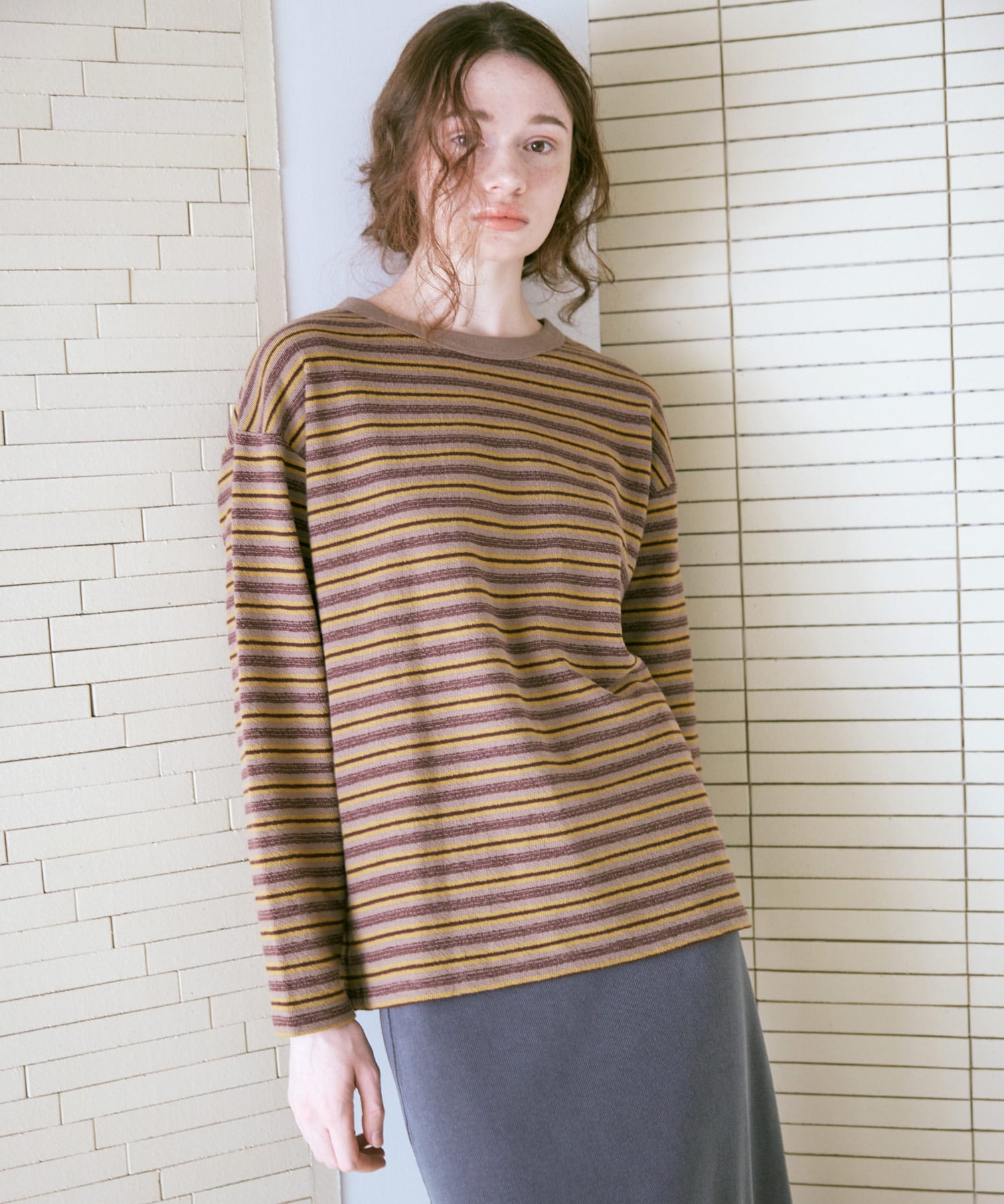 M2563 ブロックインレイマルチボーダーロンT