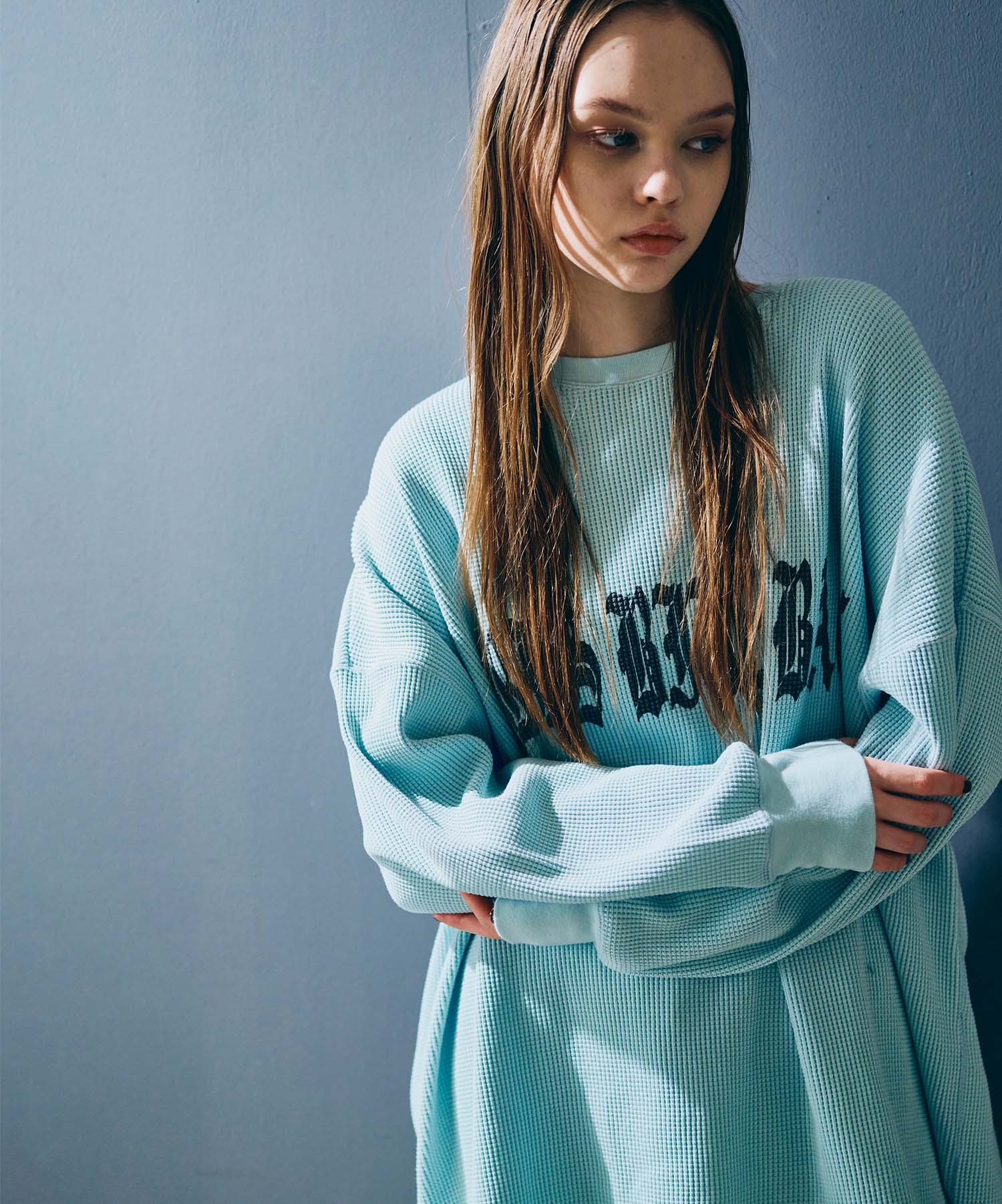 M2573 OEワッフルスクエアプルオーバー