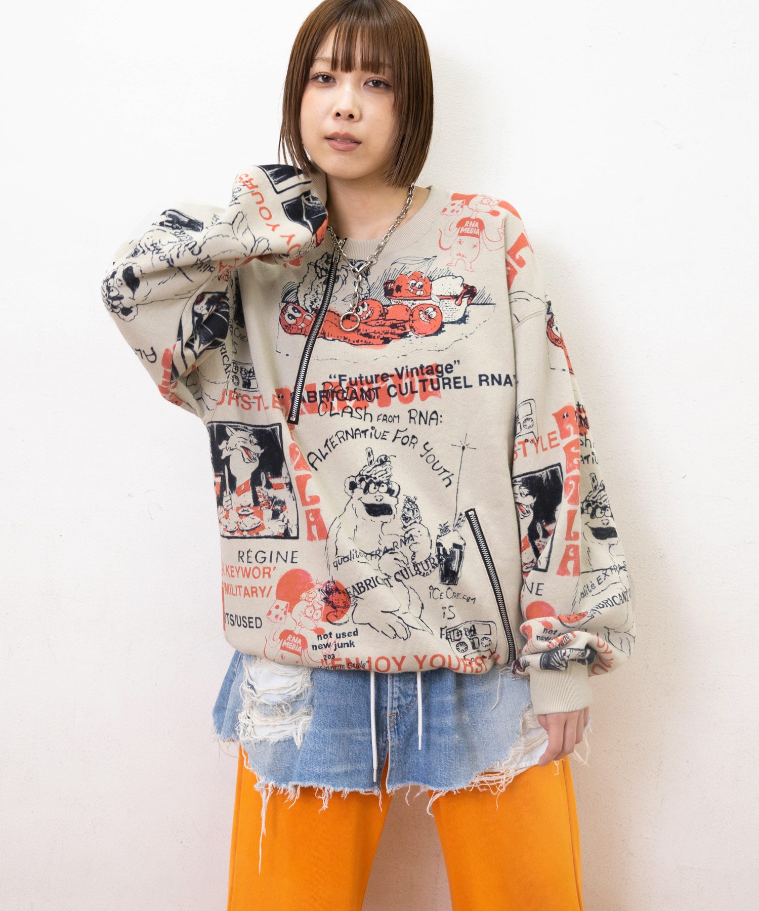 【12月上旬納期】M2575 ENJOYプリントZIPトレーナー