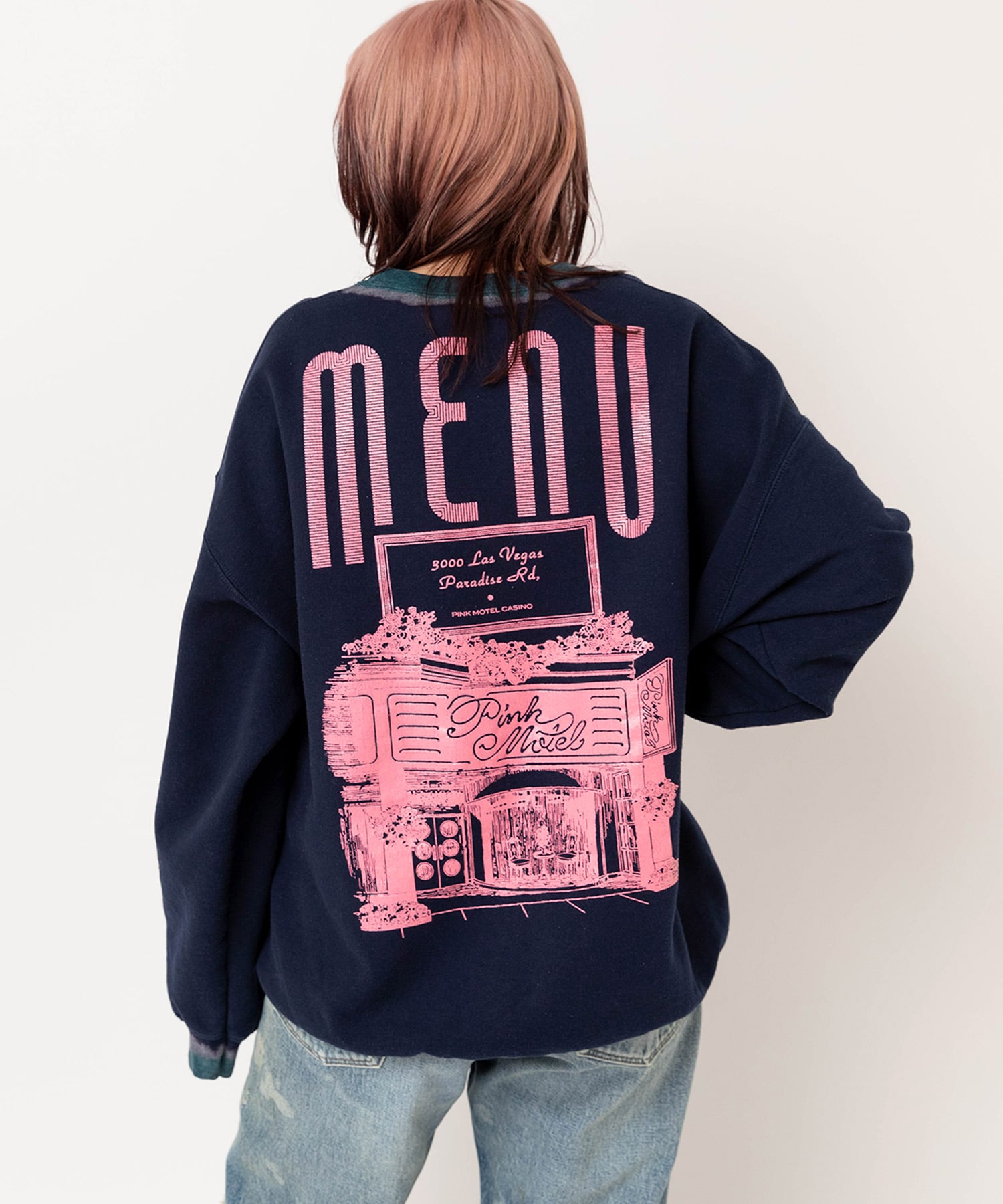 【PINK MOTEL】M2586 PM ペイントクレリックトレーナー