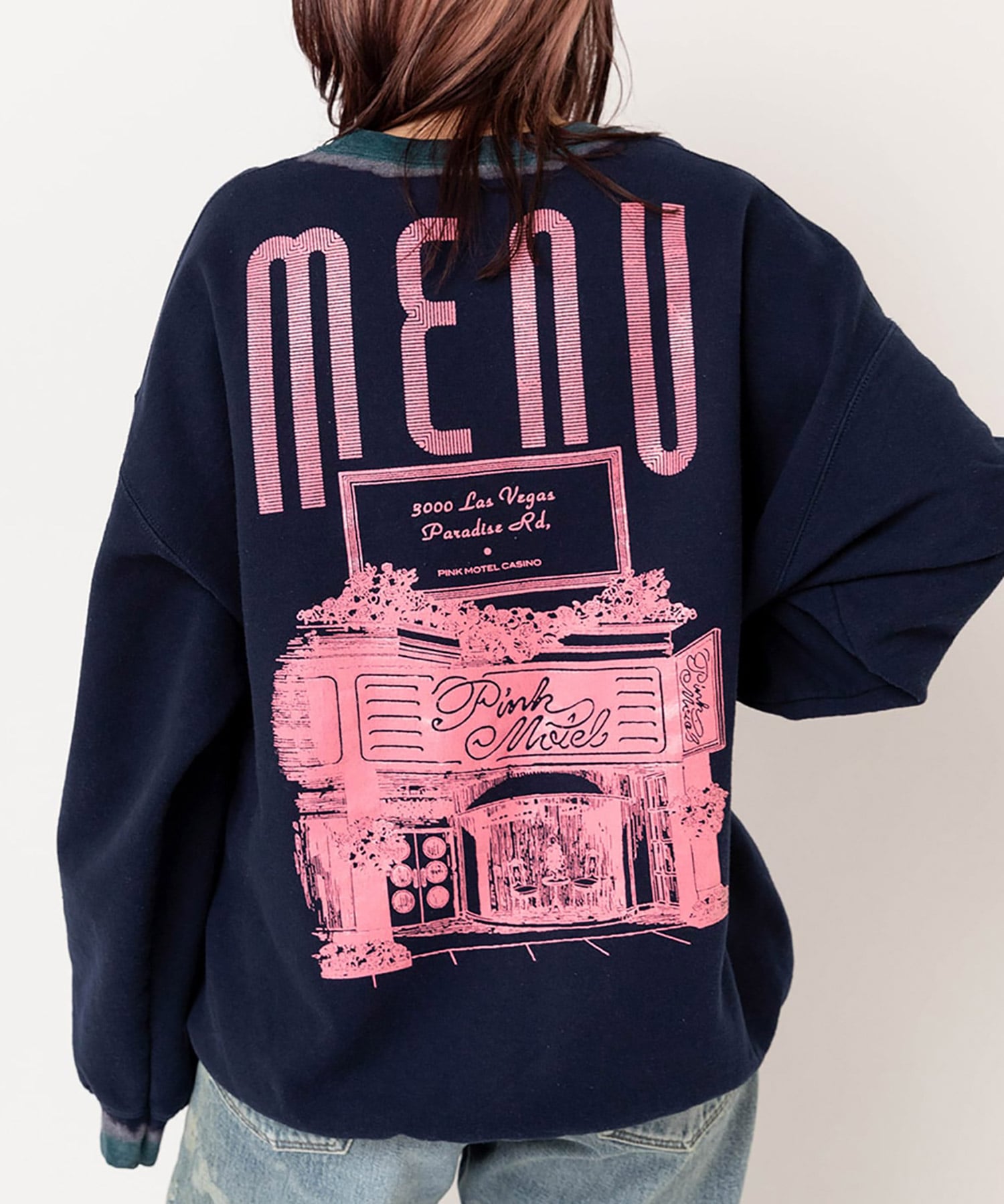 【PINK MOTEL】M2586 PM ペイントクレリックトレーナー