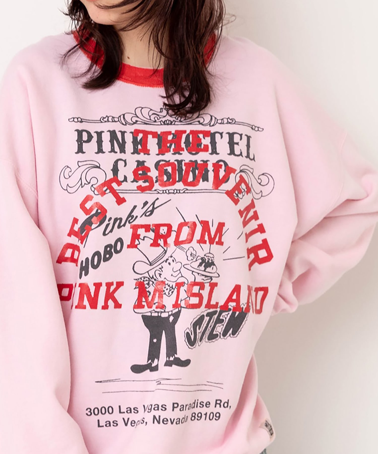 【PINK MOTEL】M2586 PM ペイントクレリックトレーナー