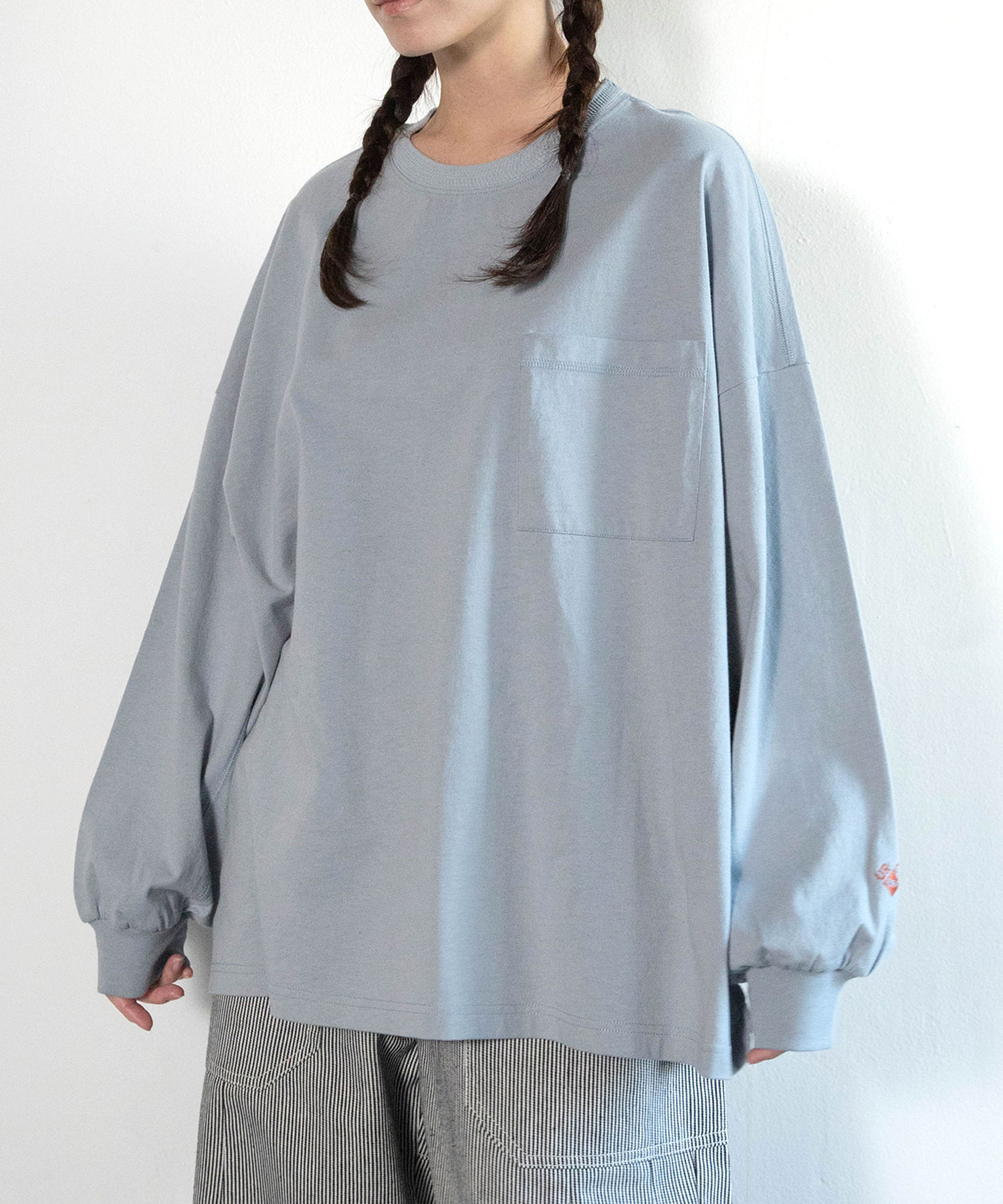 【3月中旬納期】M2587 襟柄編みのBITロンT