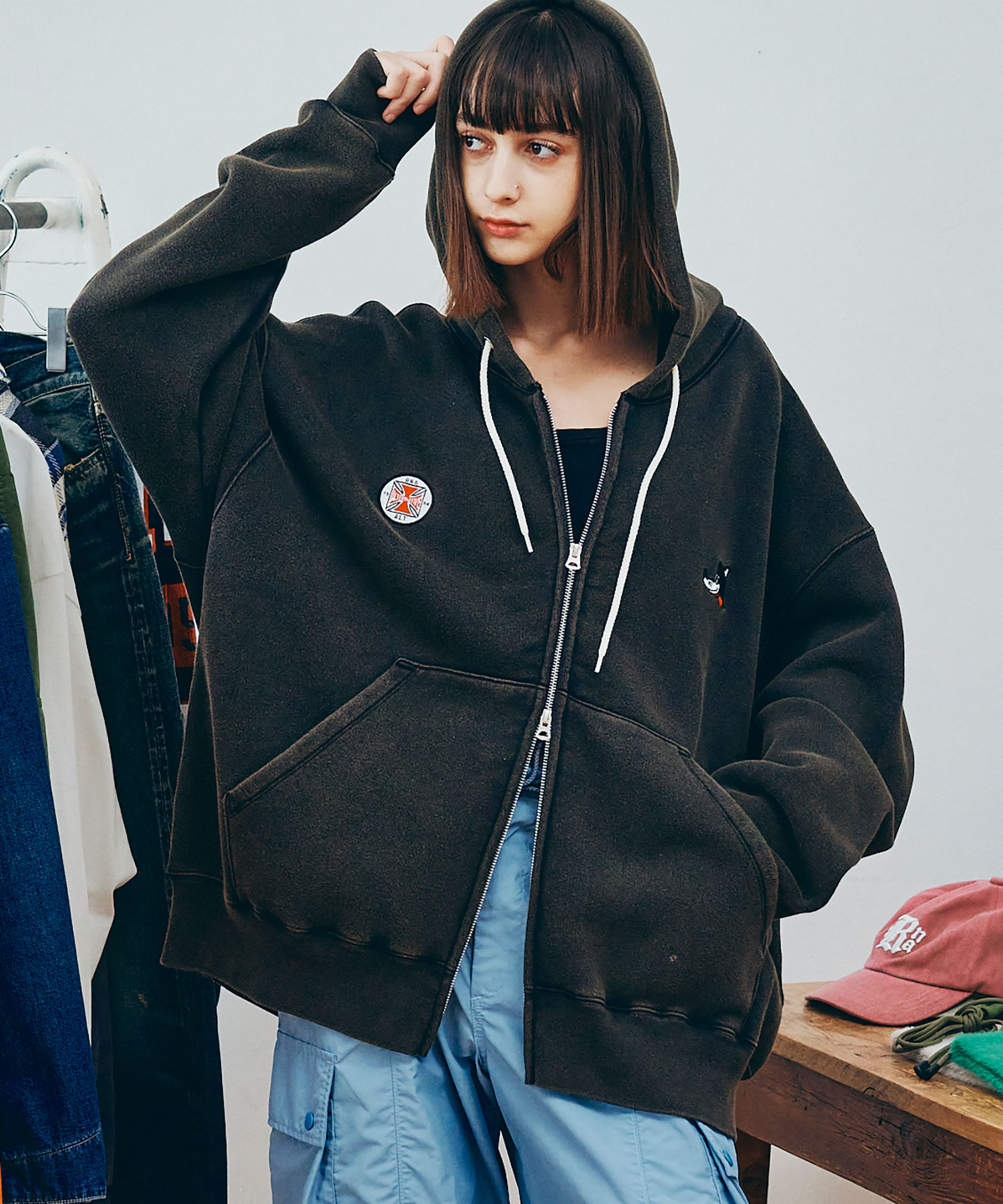 M2588 USEDライクZip UPパーカー