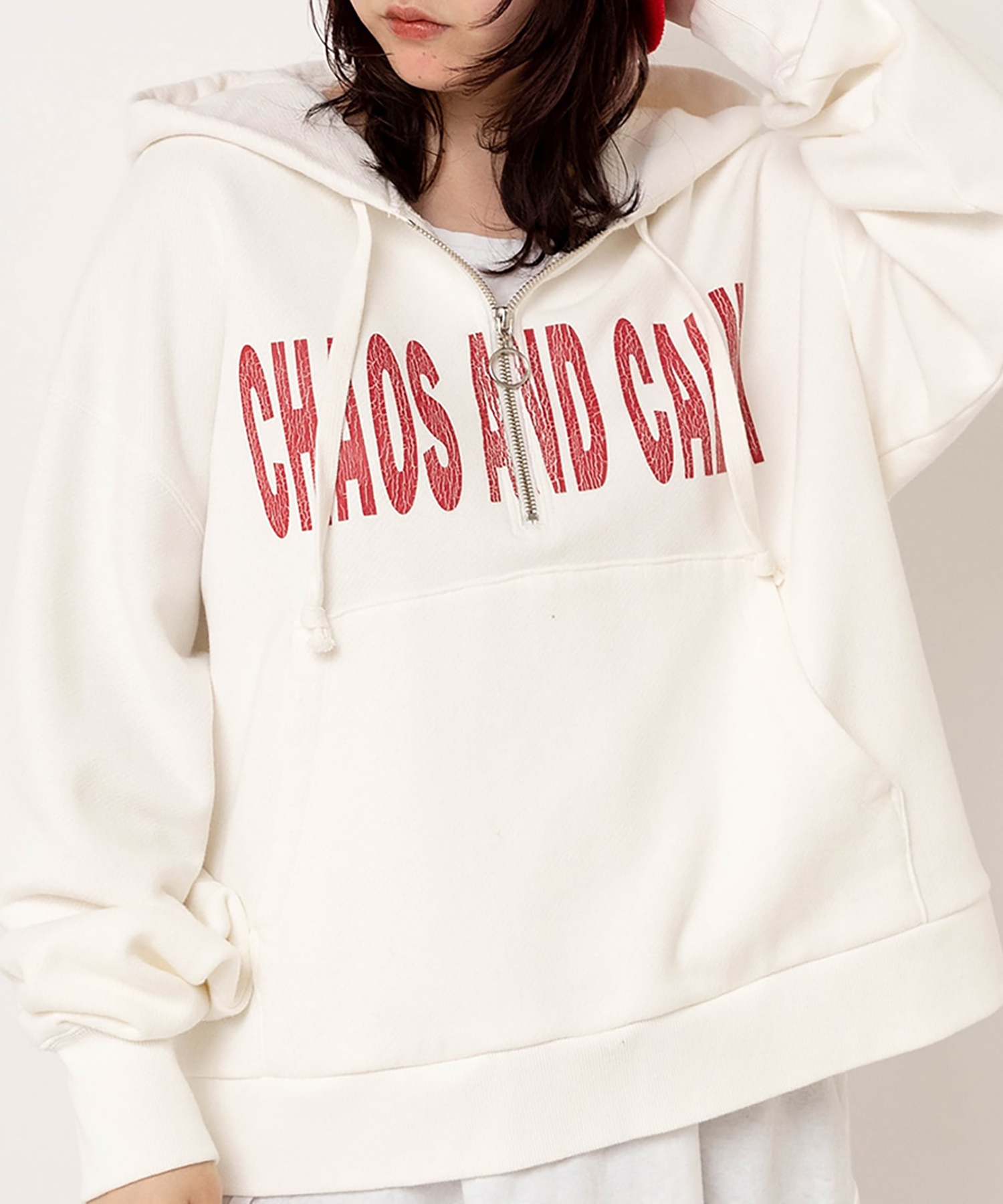 M2590 トンプキンハーフZIPフーディー