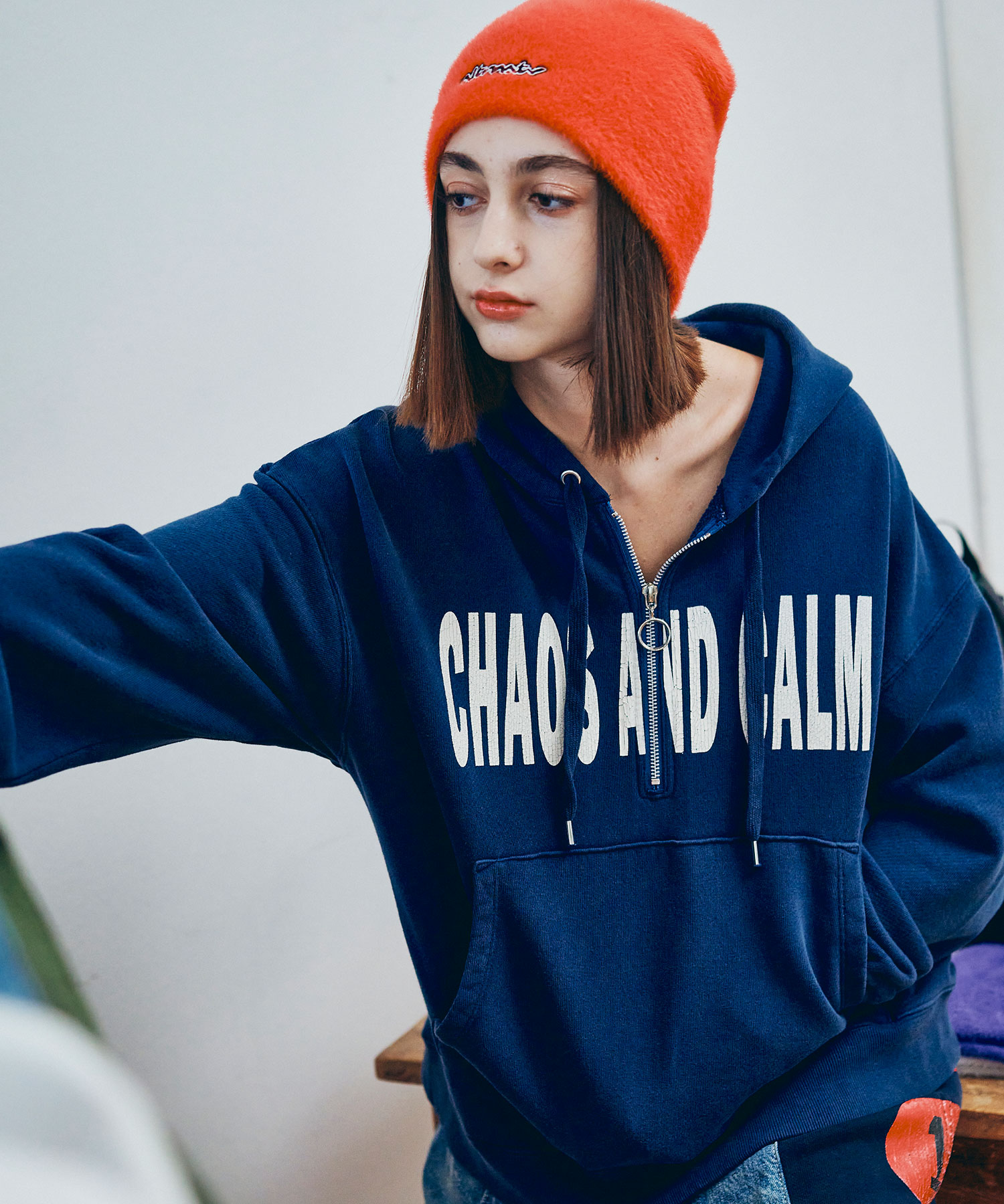 M2590 トンプキンハーフZIPフーディー