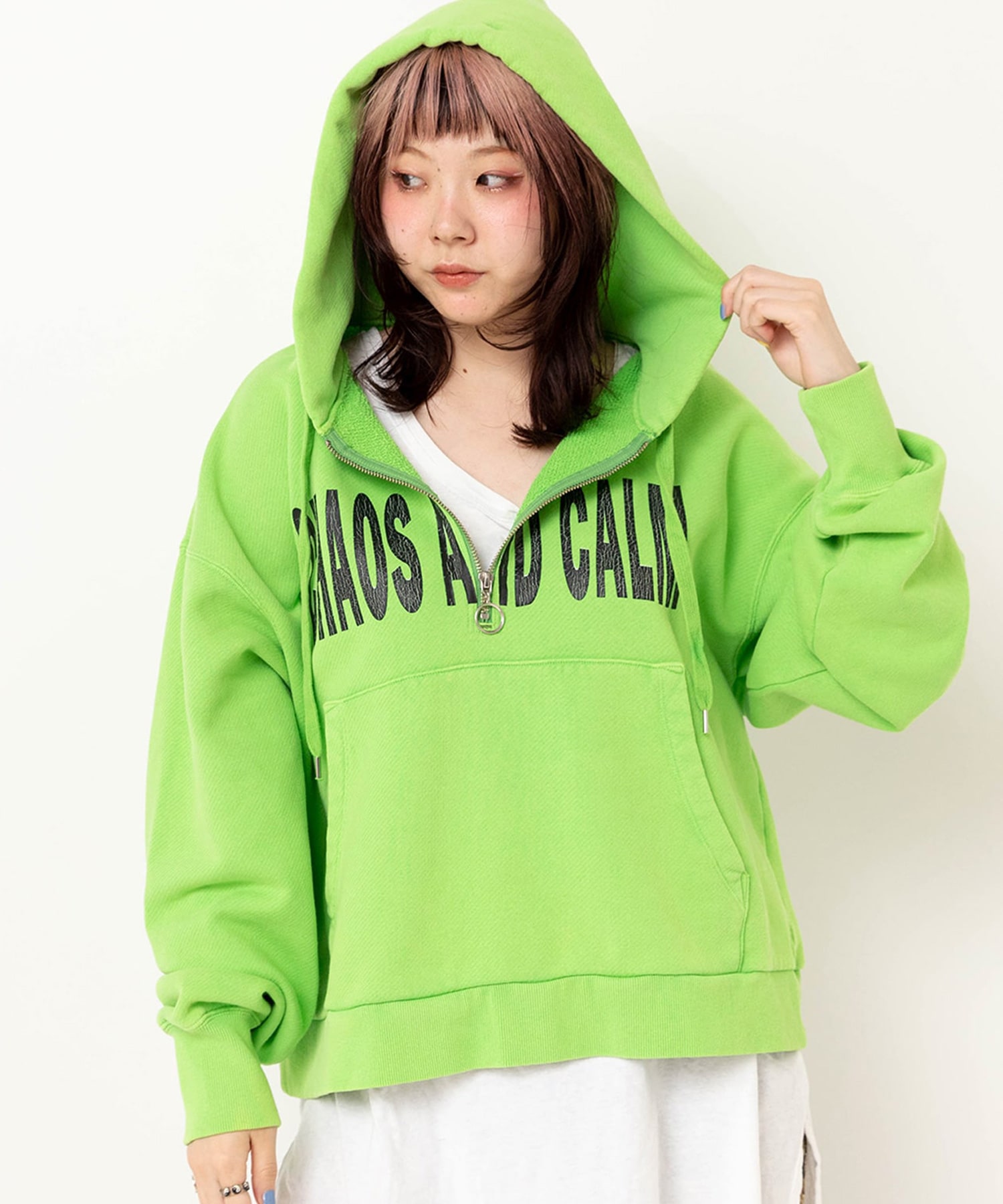 M2590 トンプキンハーフZIPフーディー