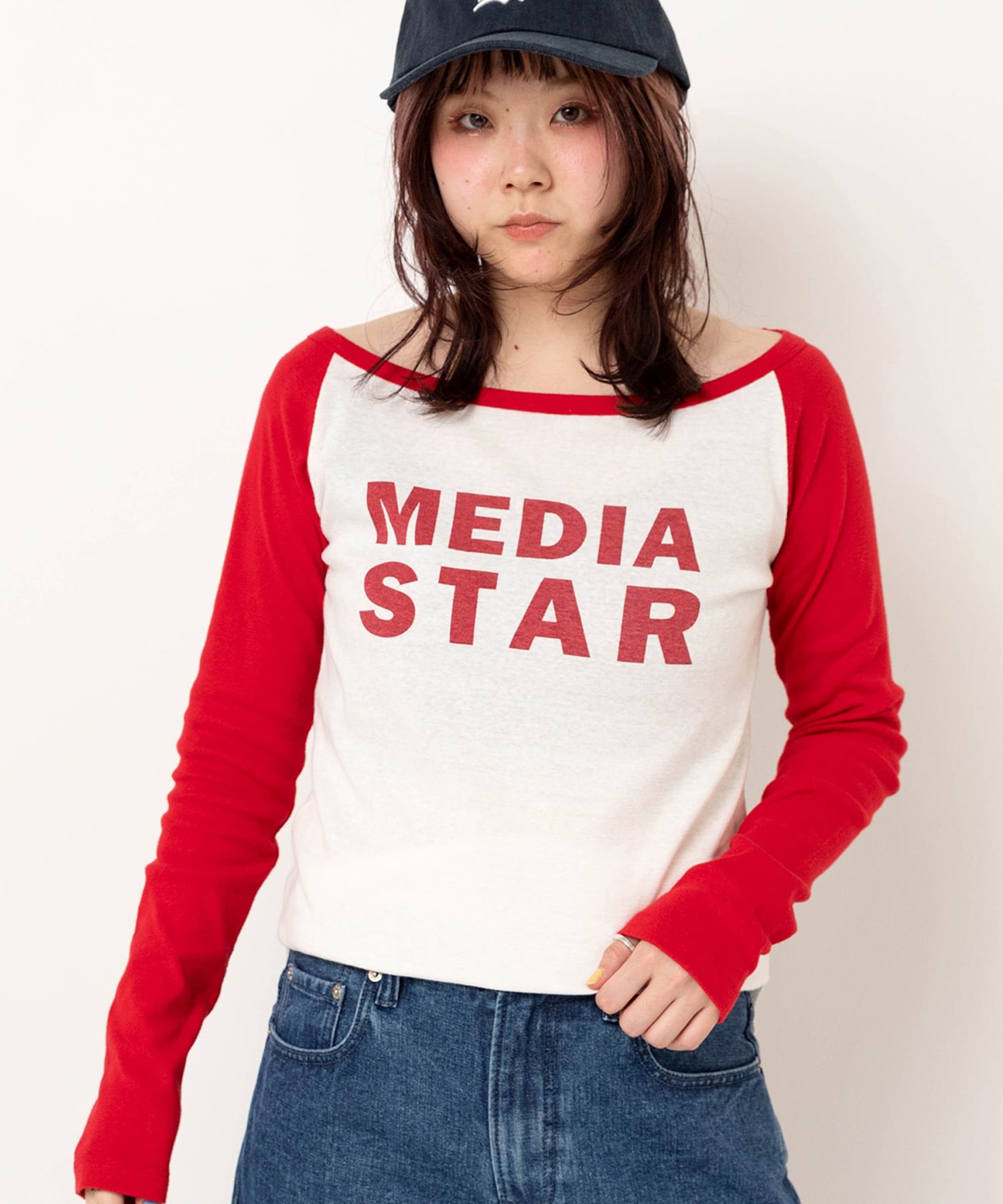 【3月下旬納期】M2592 オフショルラグランロンＴ