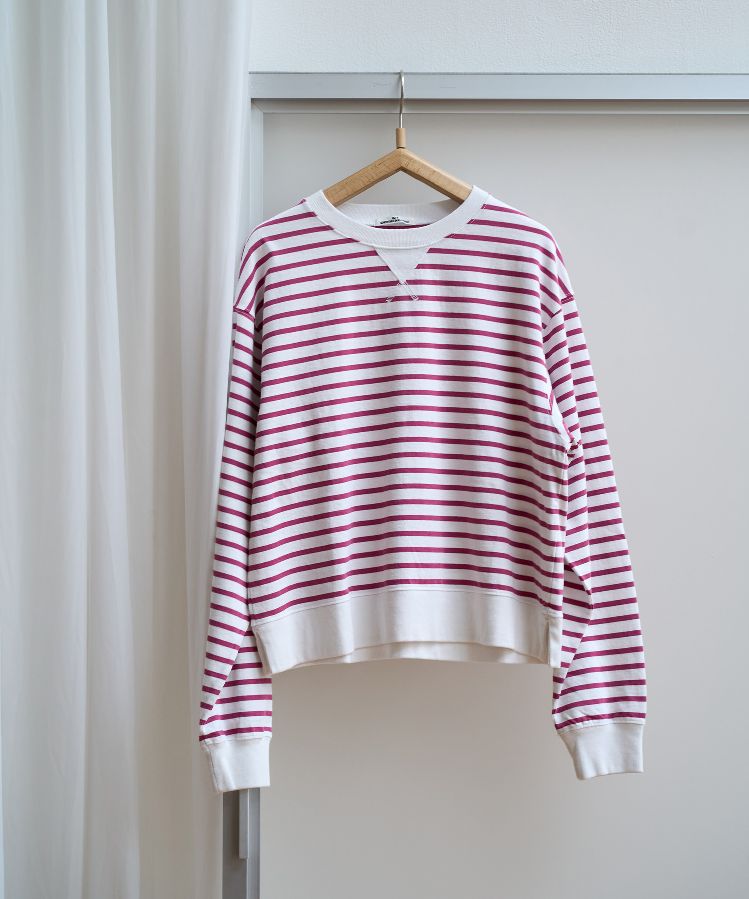 M2596 ボーダー天竺スウェット