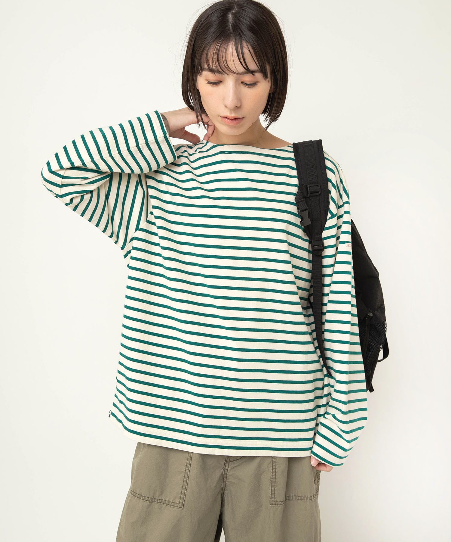 M2597 ボーダーバスクシャツ