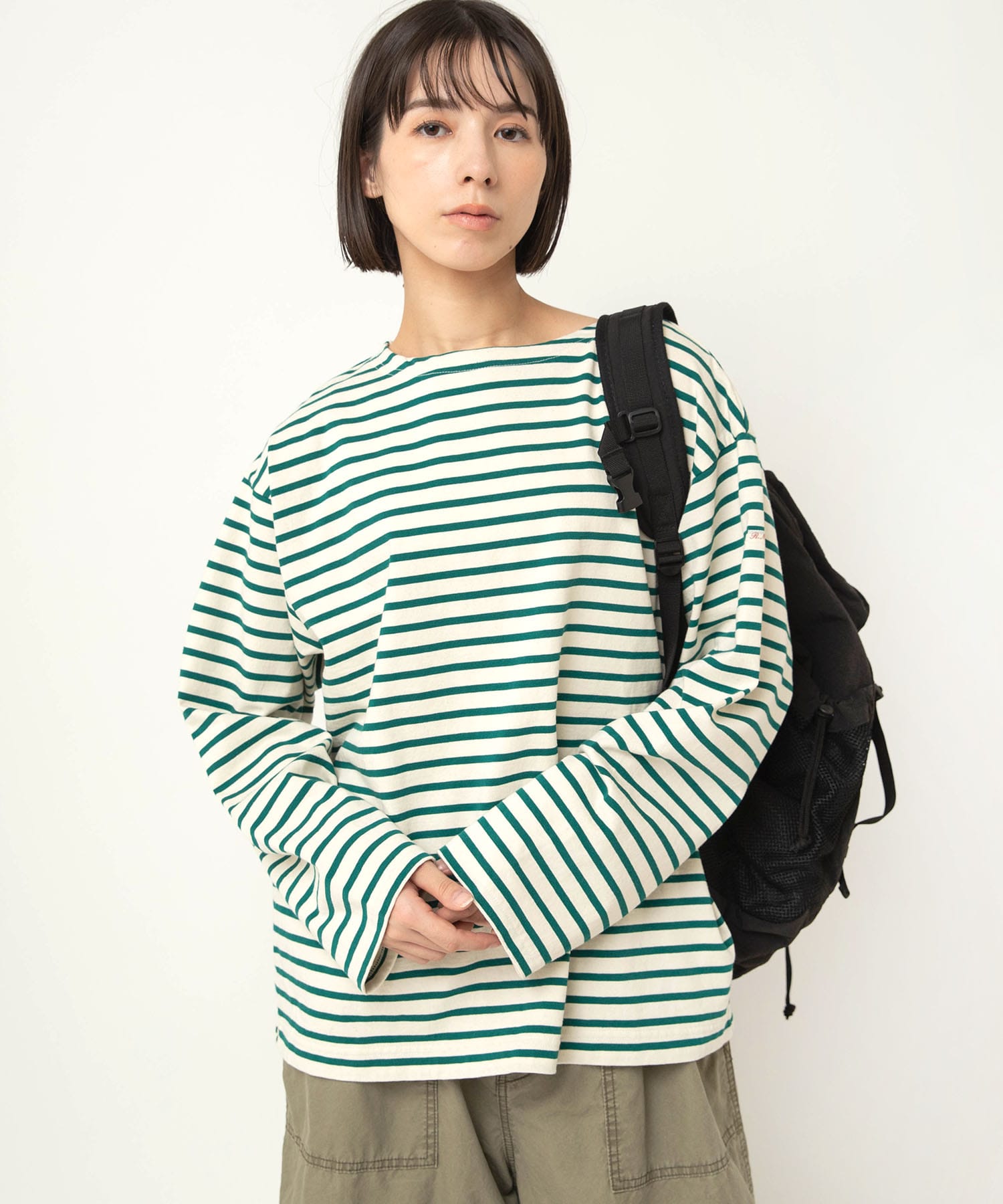 【1月上旬納期】M2597 ボーダーバスクシャツ