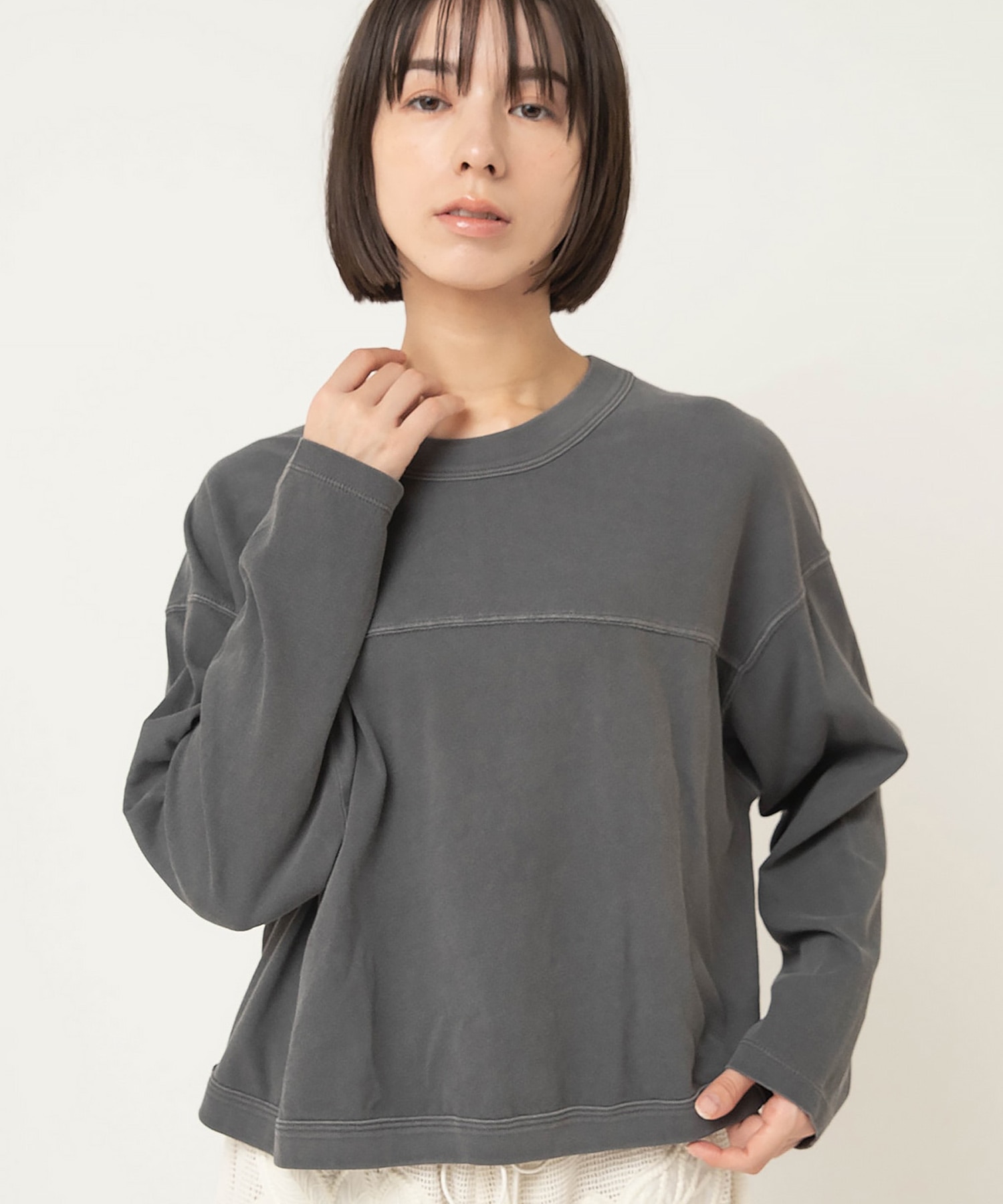 M2616 ピグメントダイリサイクル天竺ロンT