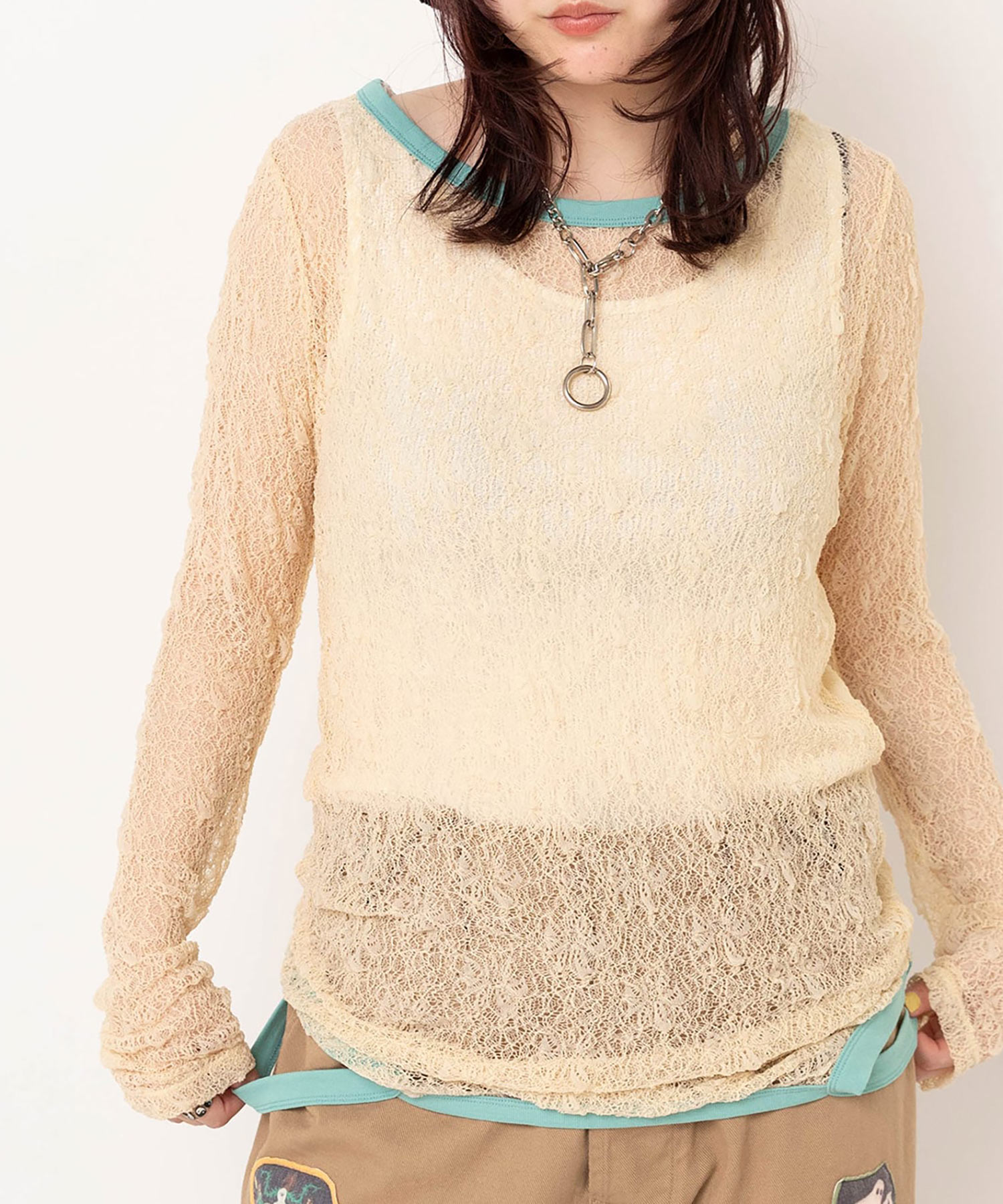 【3月下旬納期】M2623 チュールメッシュタンクロンＴ