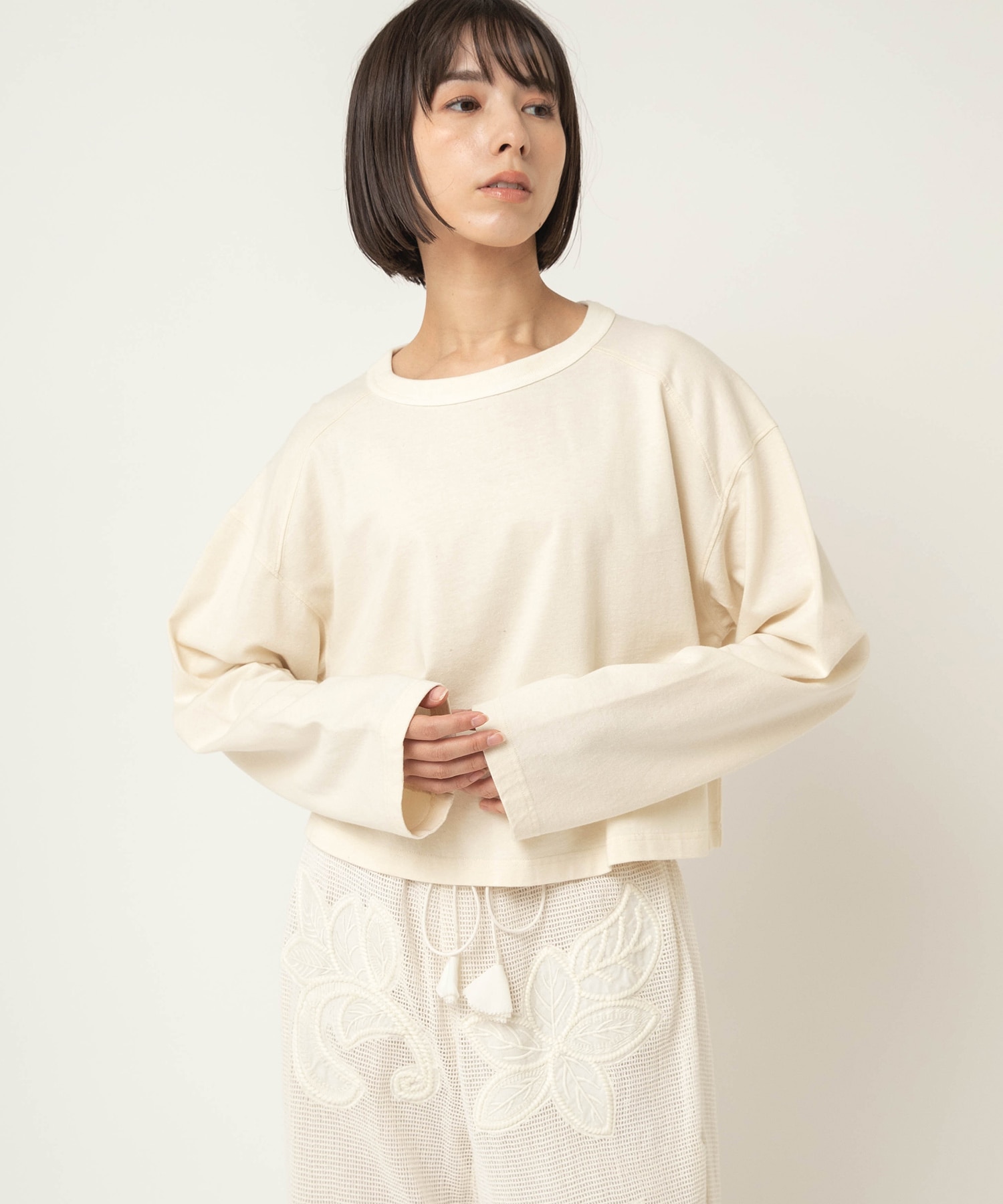 【3月下旬納期】M2628 HEMP COTTONワイドスリーブTee