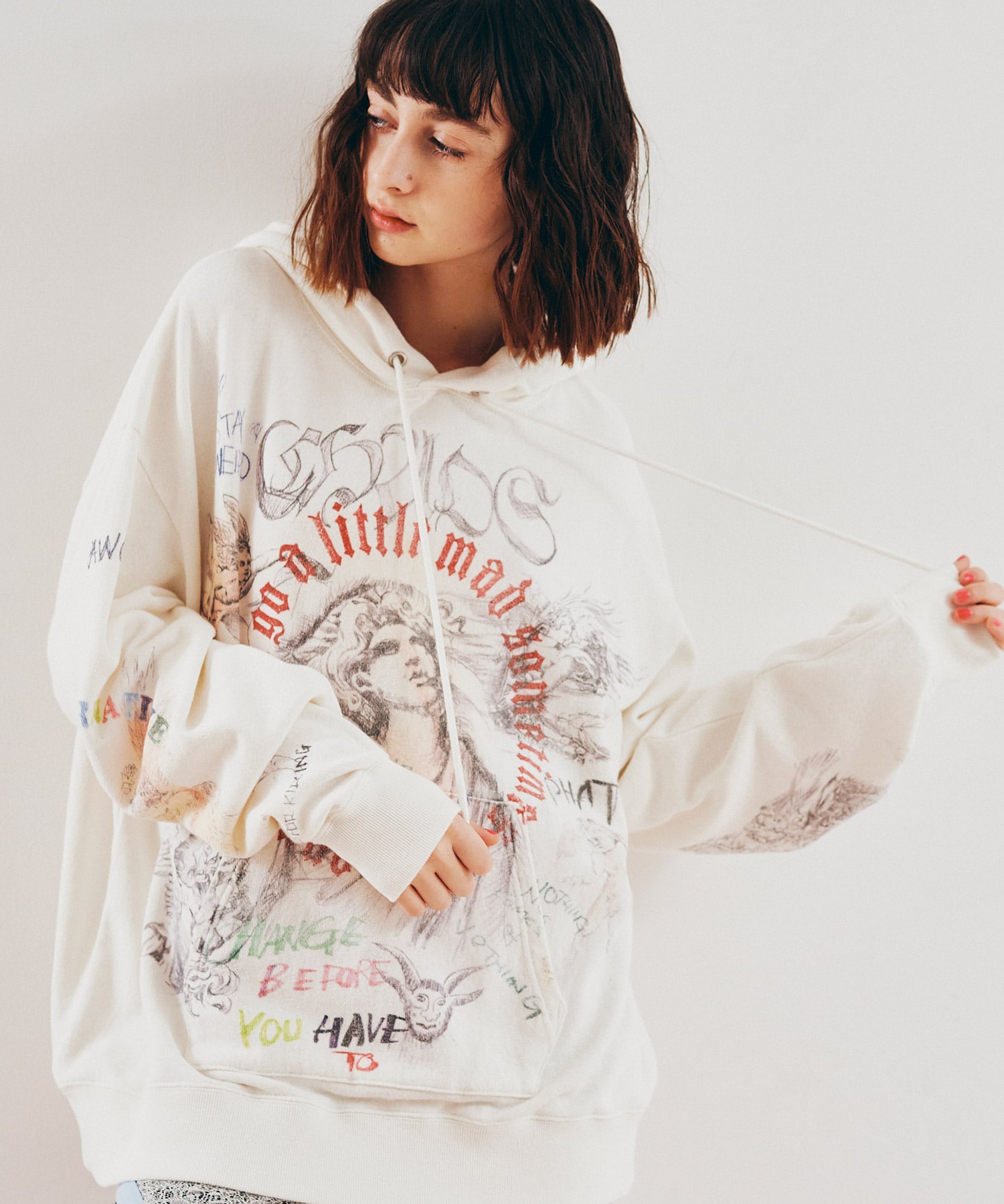 M2635 スケッチコラージュフーディー