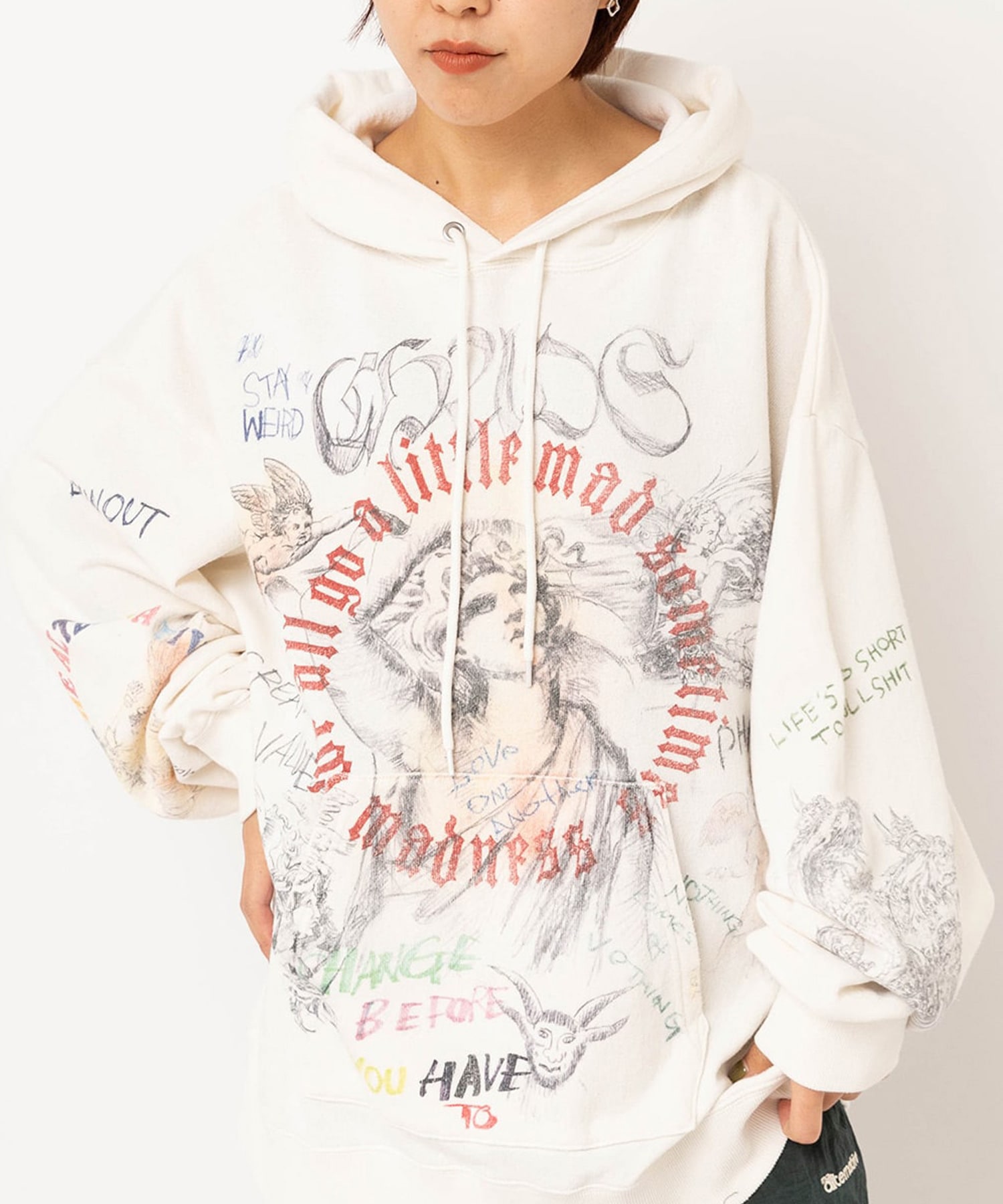 【2月上旬納期】M2635 スケッチコラージュフーディー