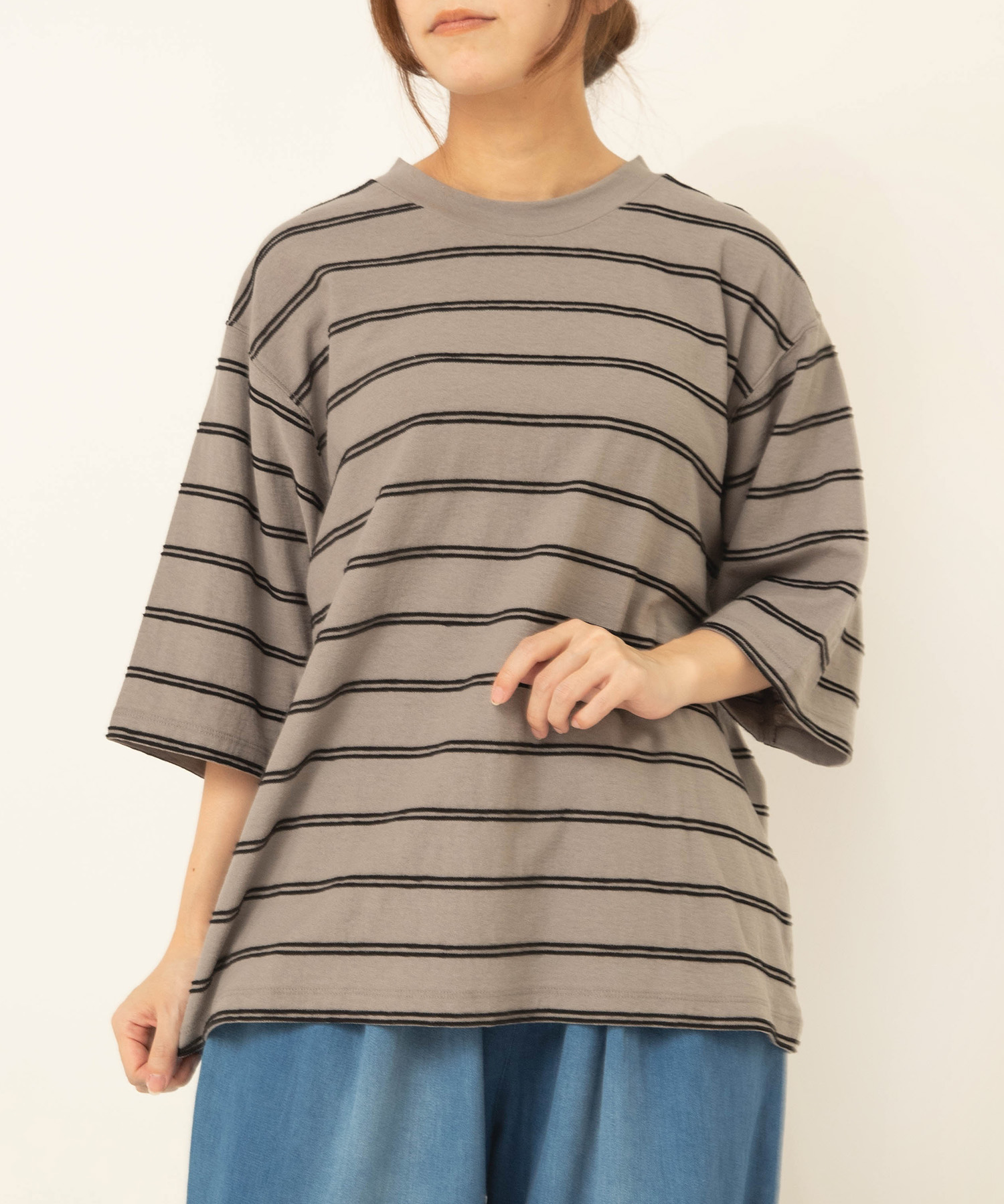 M2644 タックボーダー半袖T