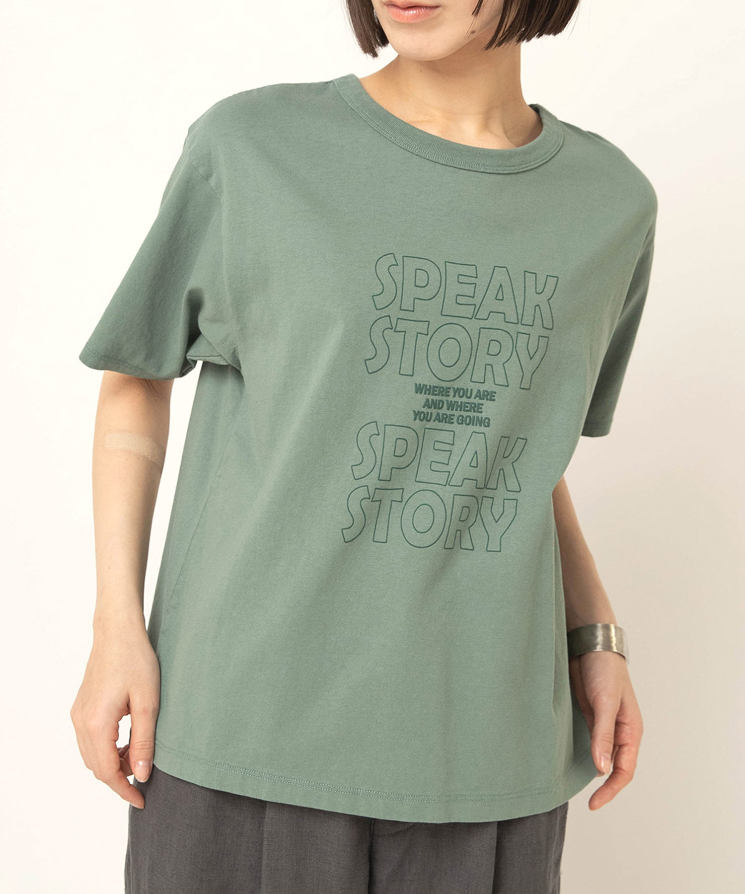 M2649 SPEAK発泡プリントT