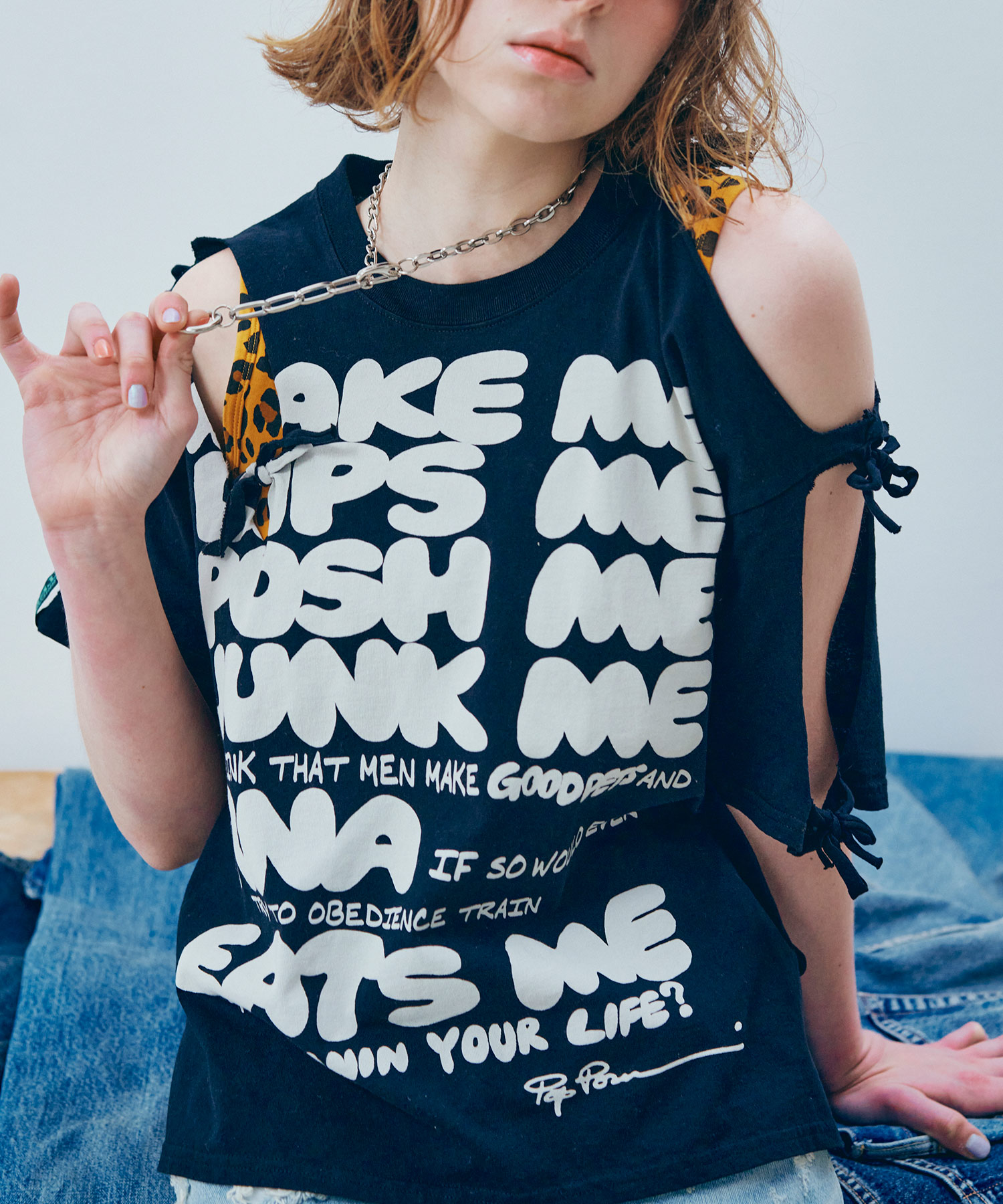 M2672 リボンスラッシュルーズTEE