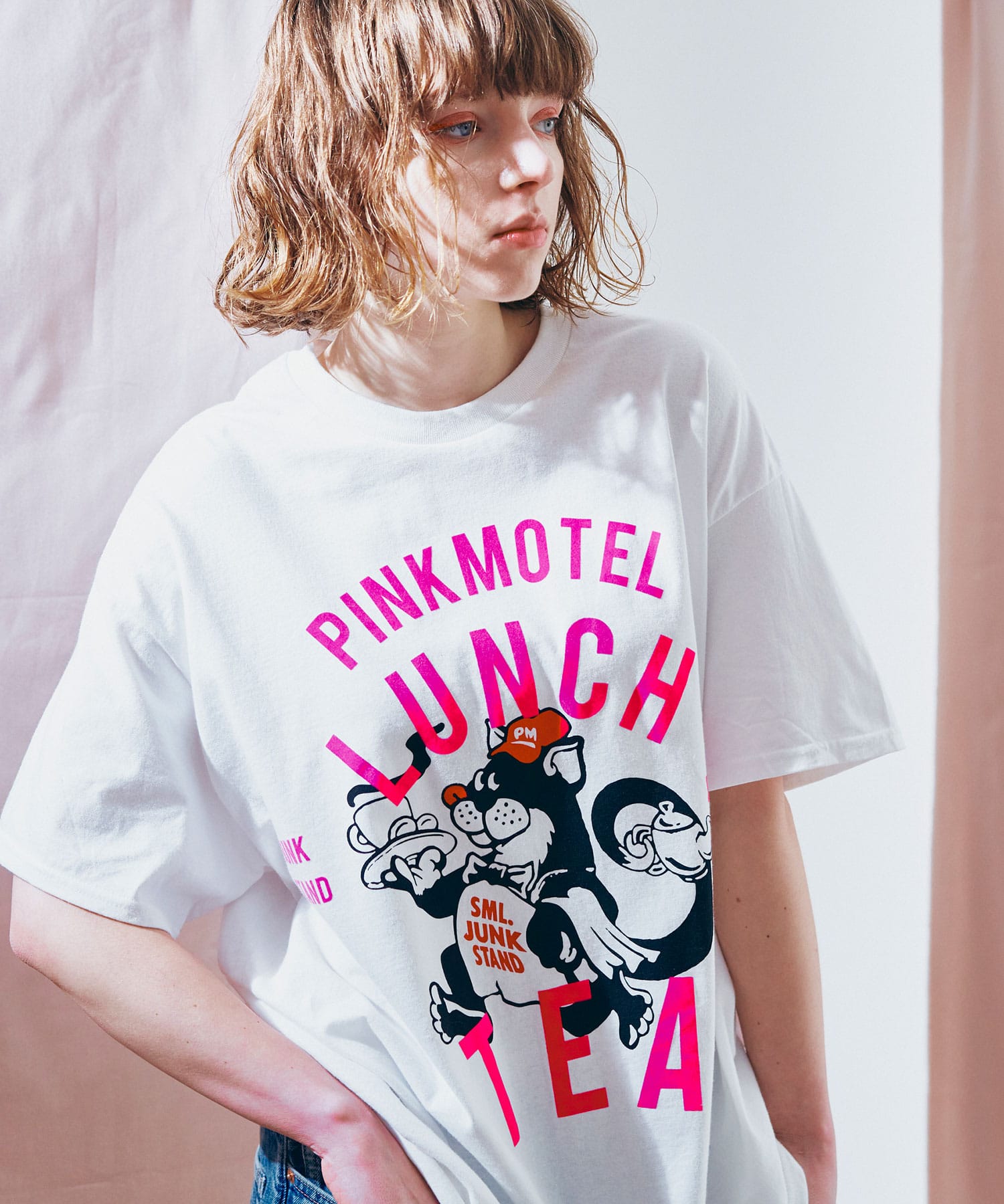【PINK MOTEL】M2681 クロネコプリントTEE