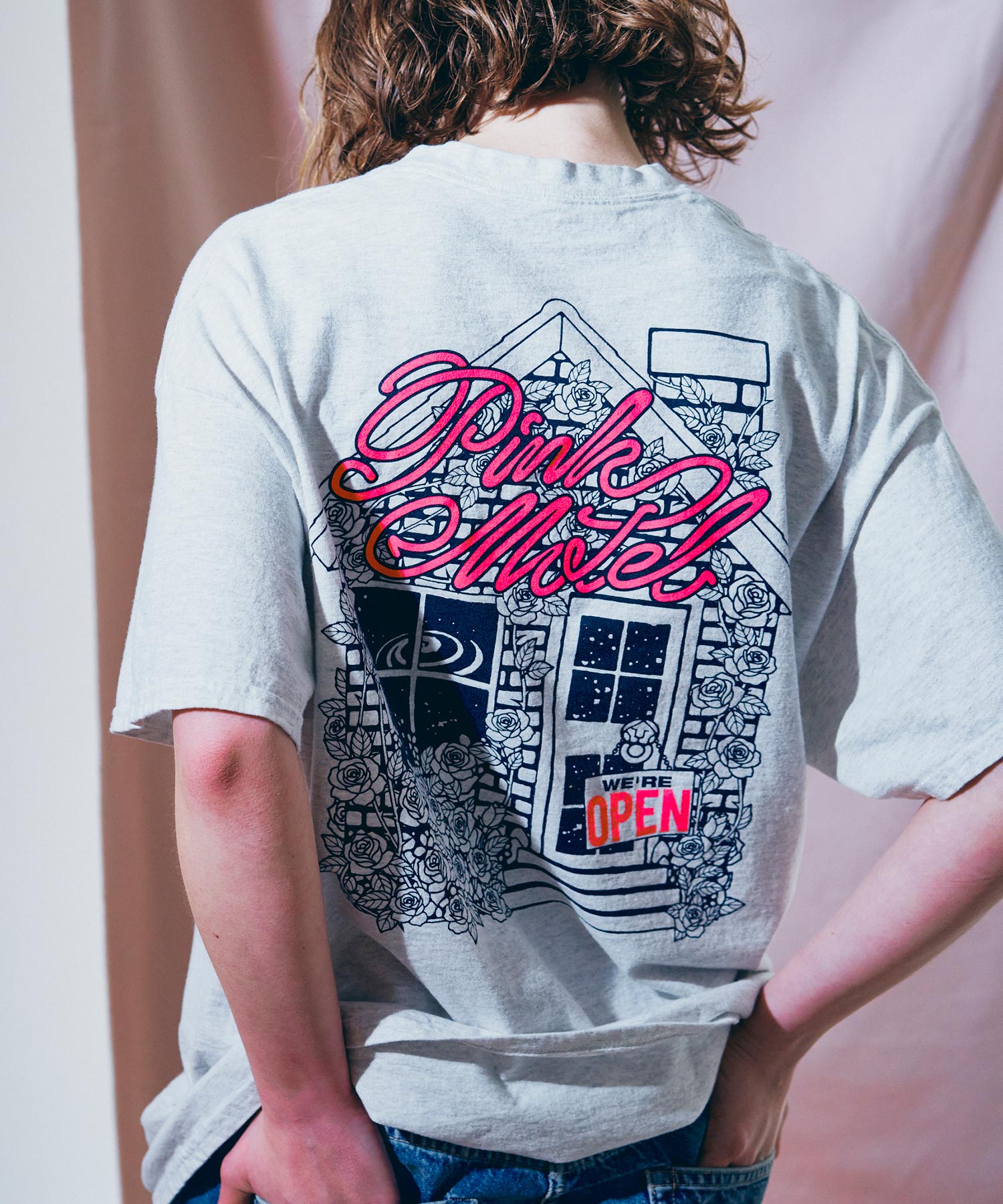 【PINK MOTEL】M2682 モモクマプリントTEE