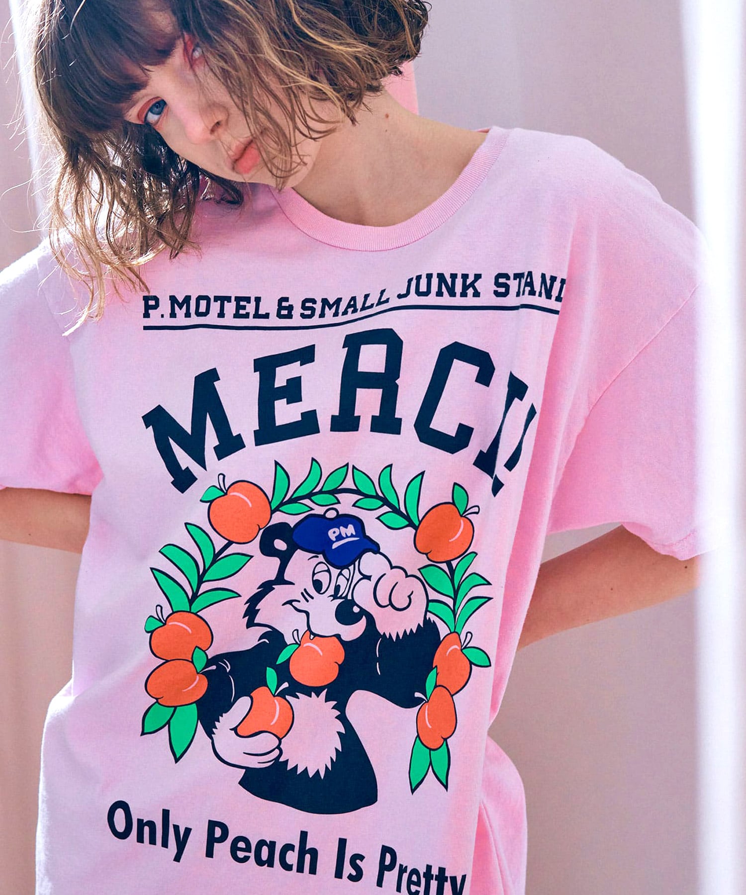 【PINK MOTEL】M2682 モモクマプリントTEE