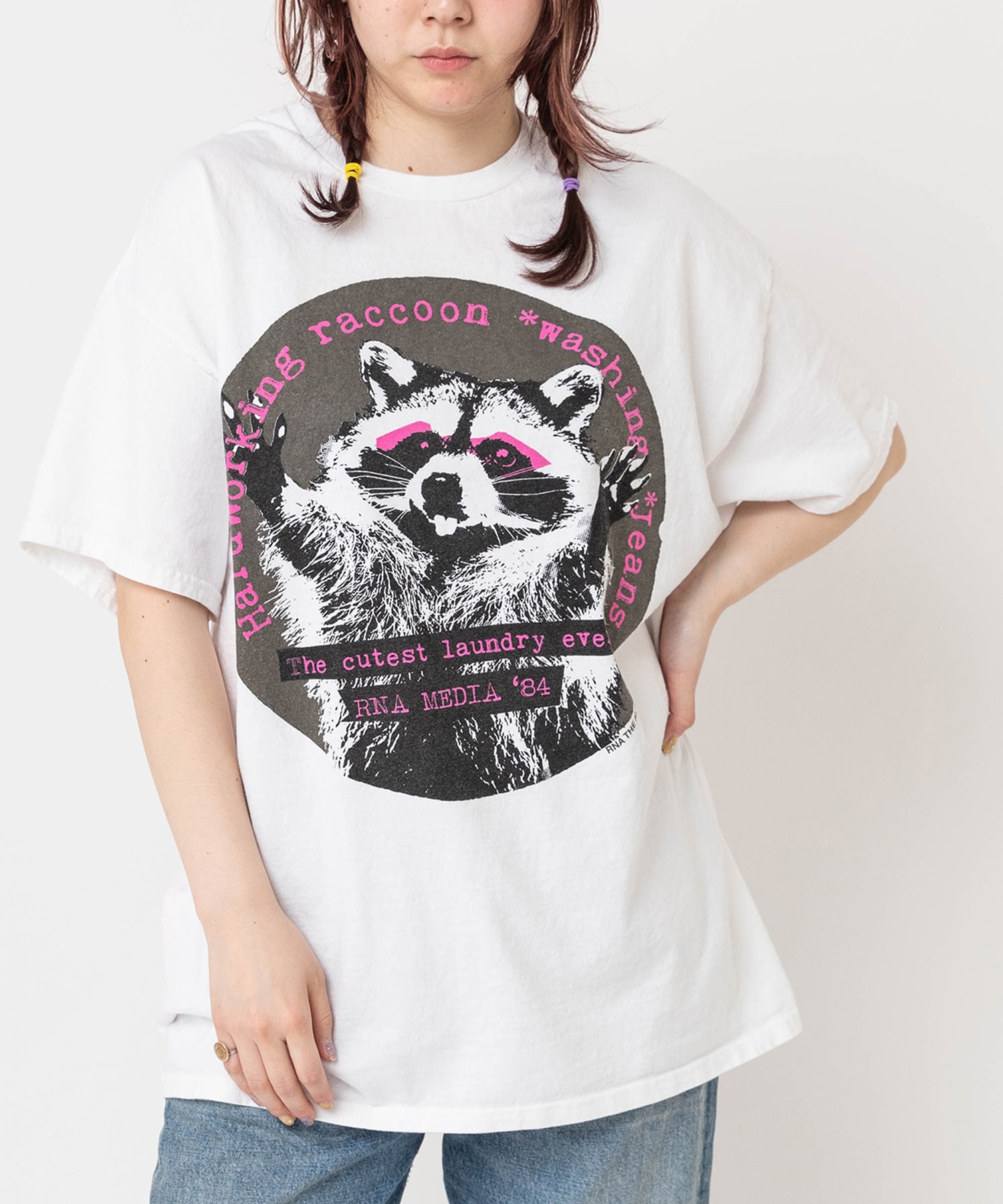 M2683 アライグマプリントTEE