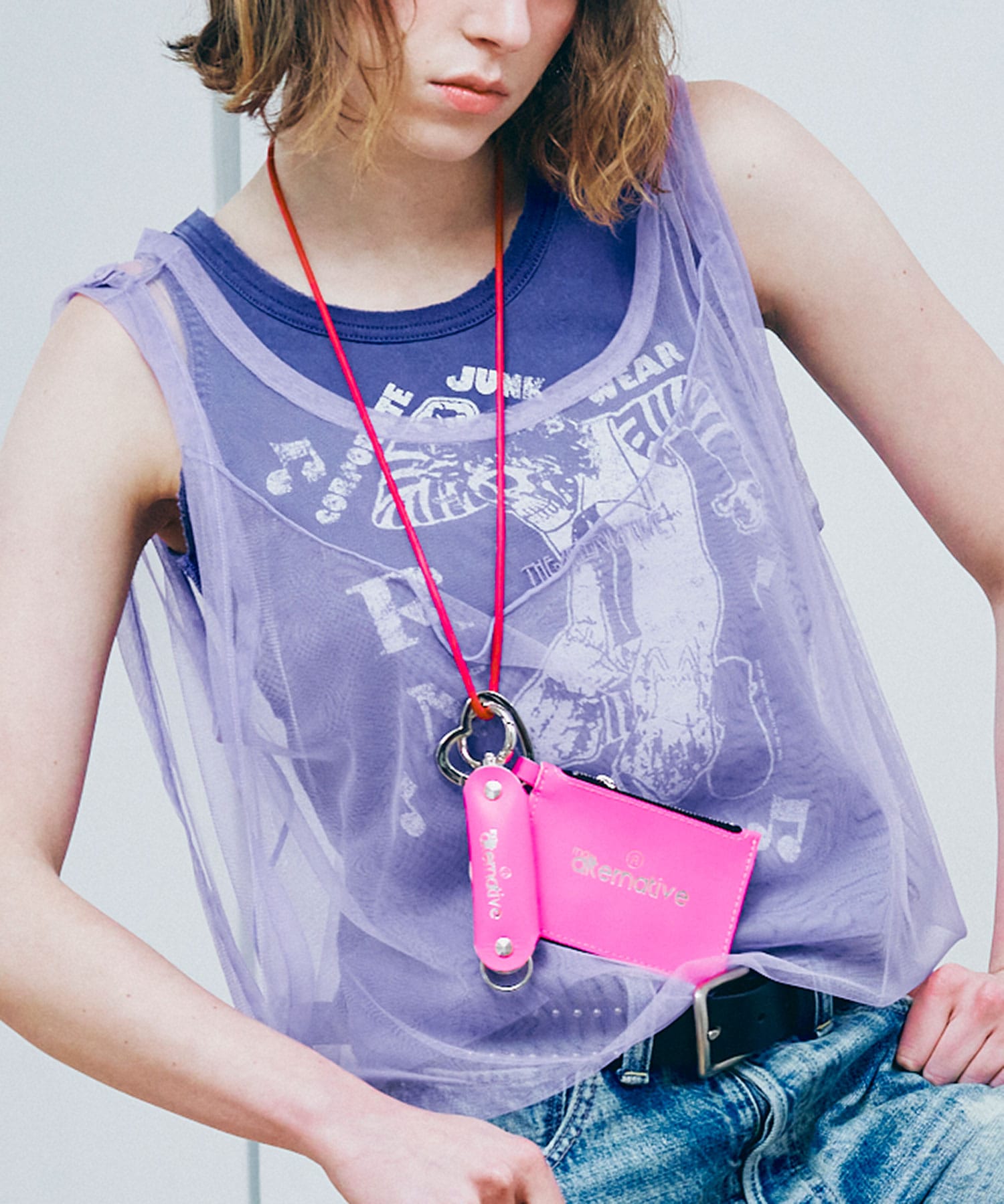 M2687 チュールメッシュ２WAYロングタンク