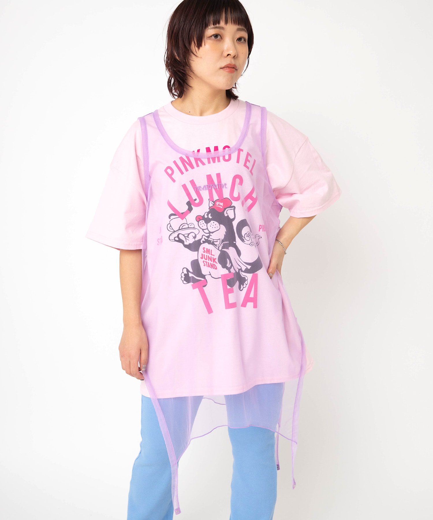 【4月下旬納期】M2687 チュールメッシュ２WAYロングタンク