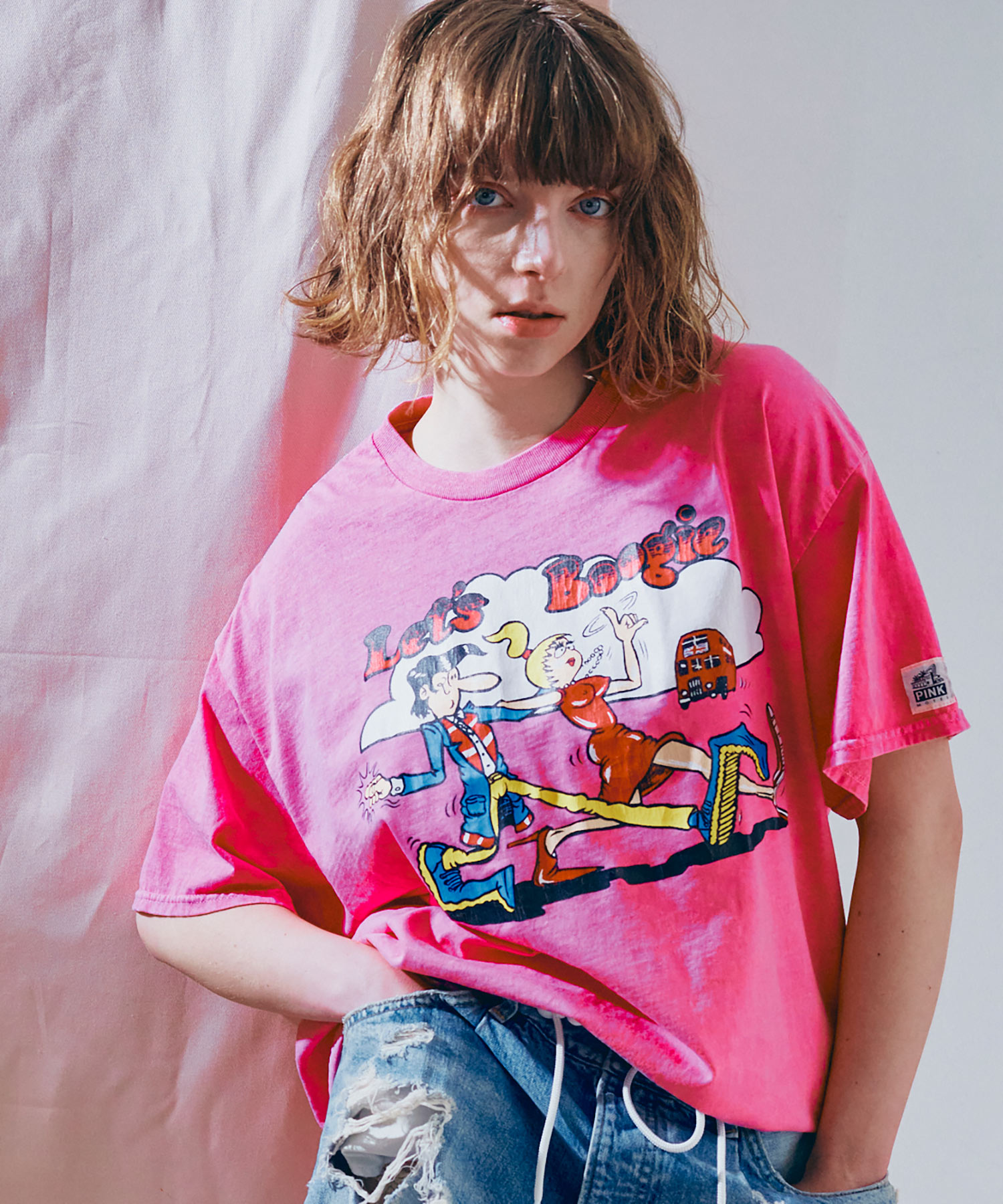 【PINK MOTEL】M2692 テディボーイプリントTEE