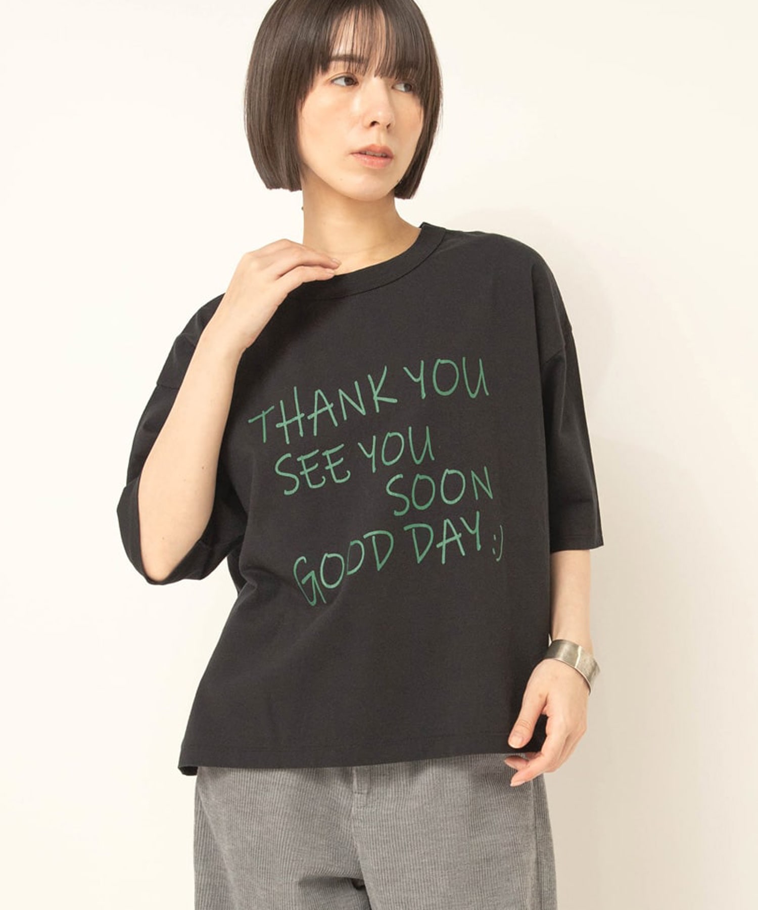 【8月中旬納期】M2709 THANK YOUプリントT