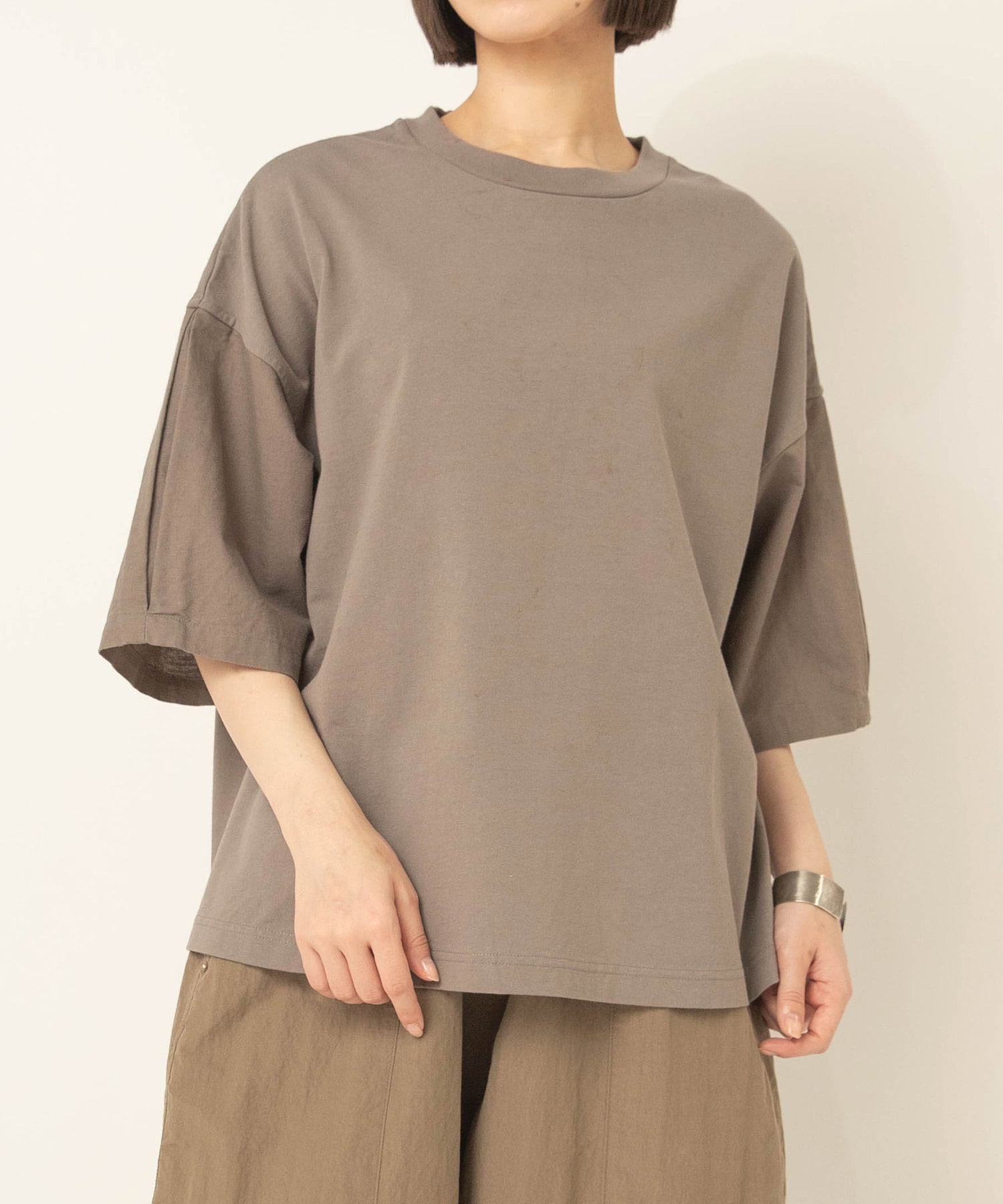 【8月上旬納期】M2717 布帛コンビスクエアプルオーバー