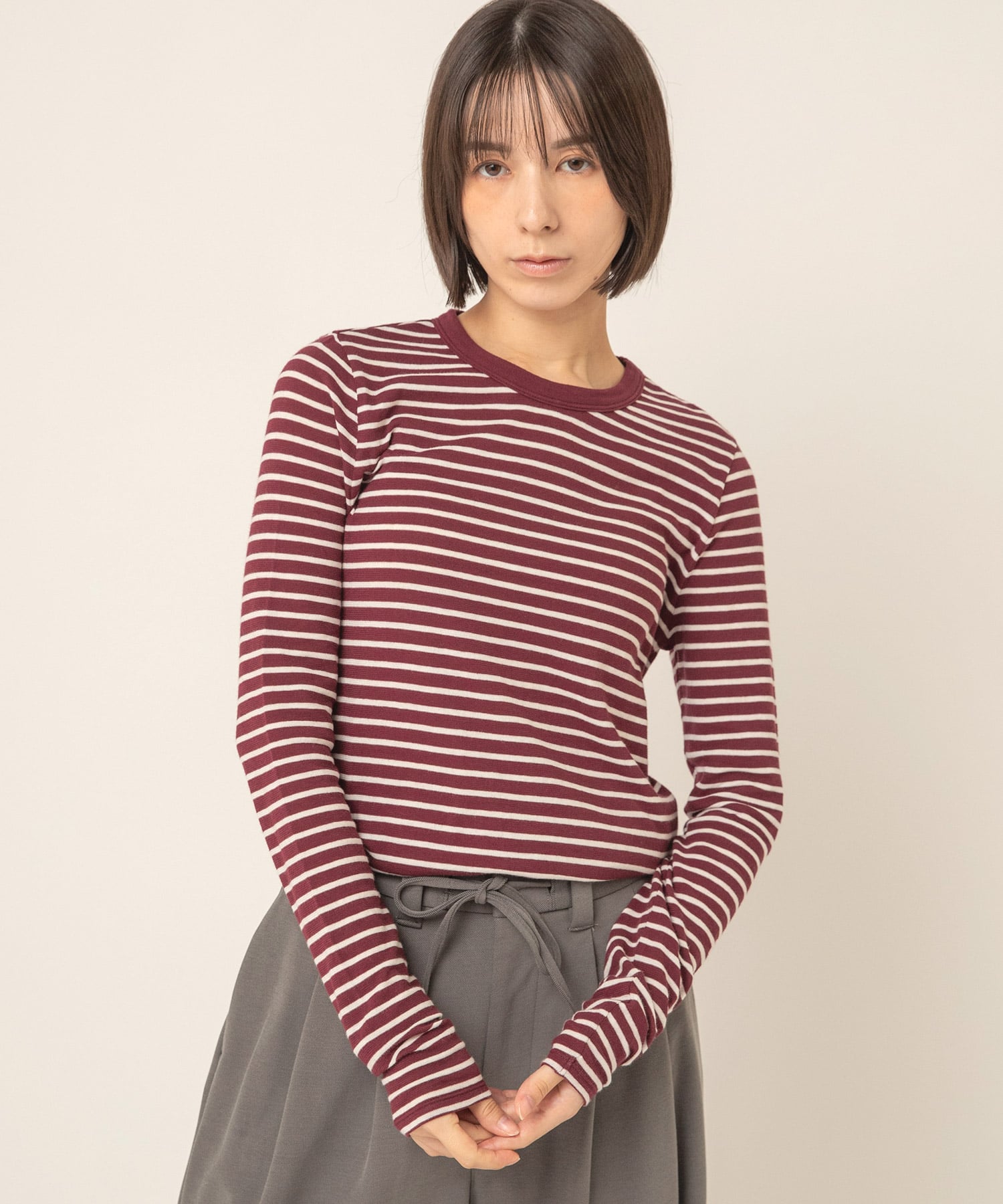 【10月下旬納期】M2735 マシュマロタッチボーダークルーT