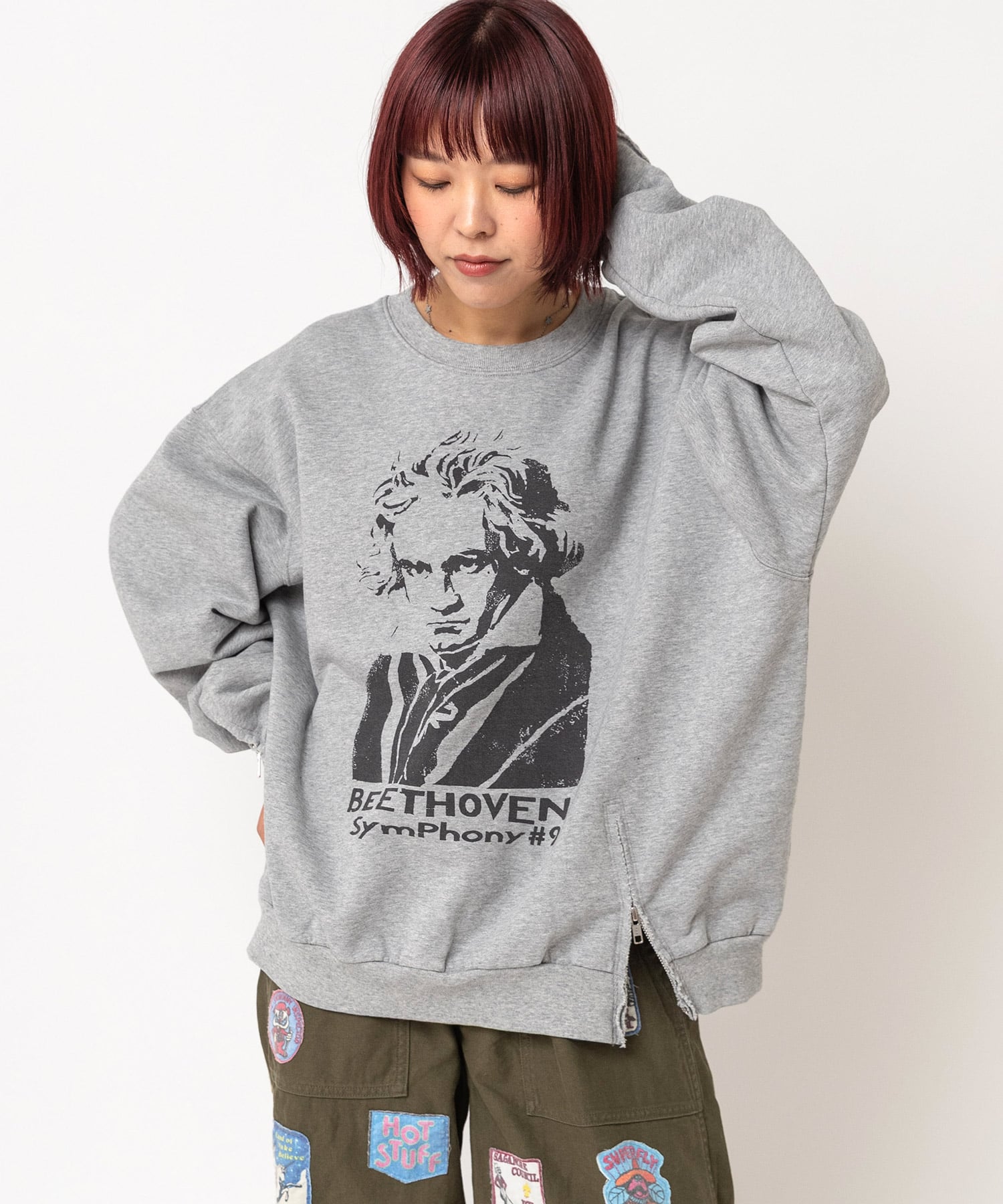 【10月下旬納期】M2759 FACEプリントZIPトレーナー
