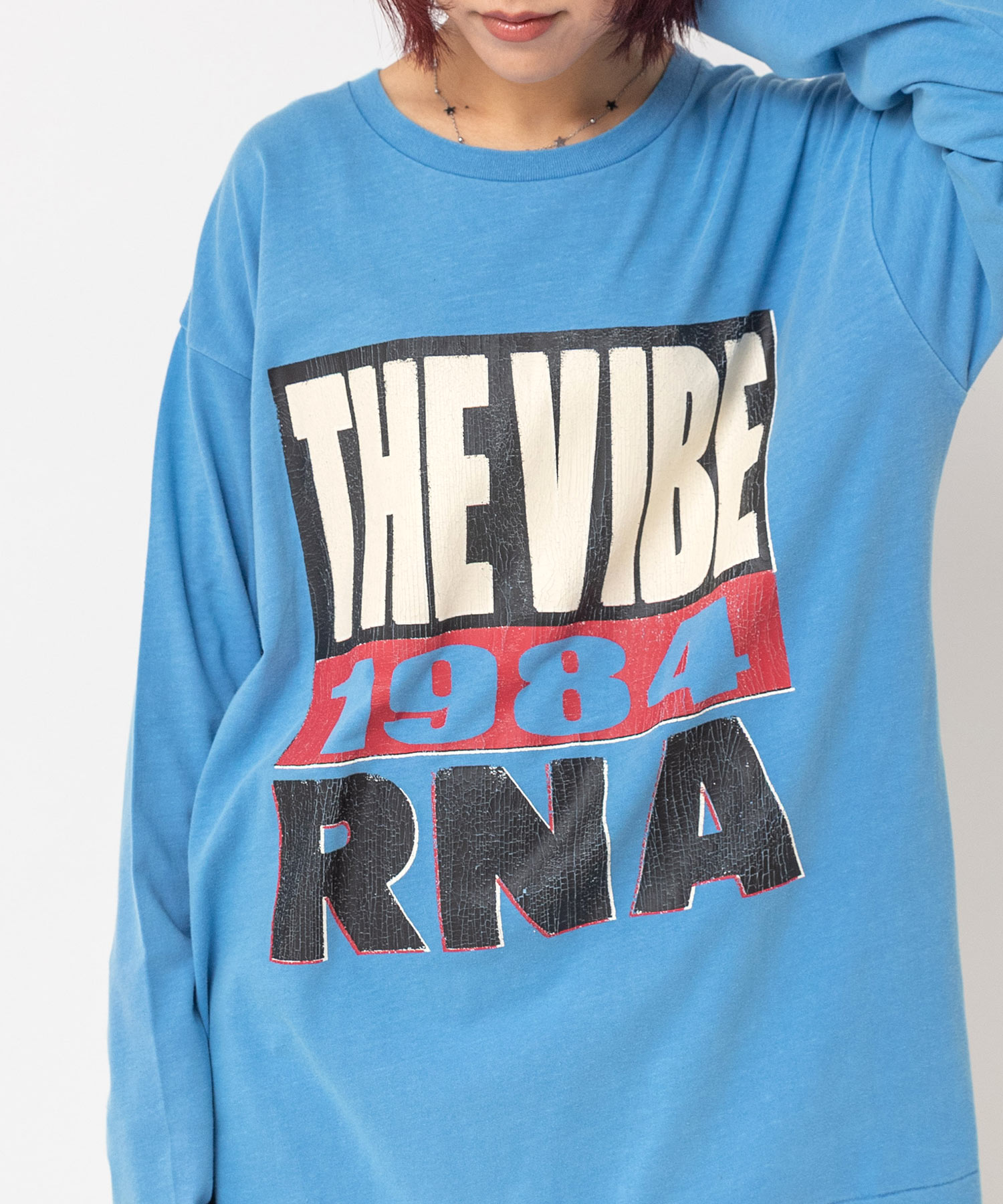 【11月上旬納期】M2762 THE VIBEロゴヴィンテージロンT